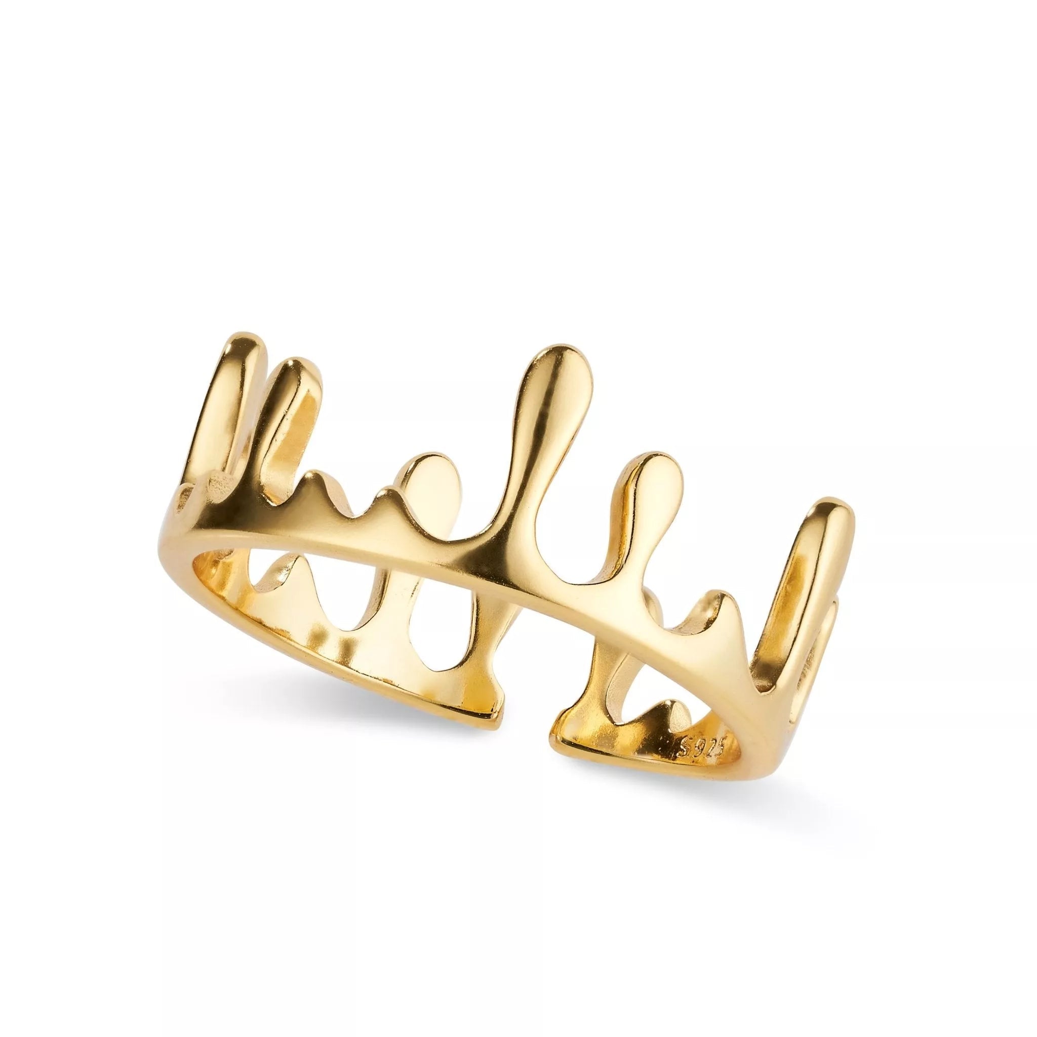 Women’s Gold Dainty Drip Crown Band Ring Elk & Bloom - Everyday Fine Jewellery