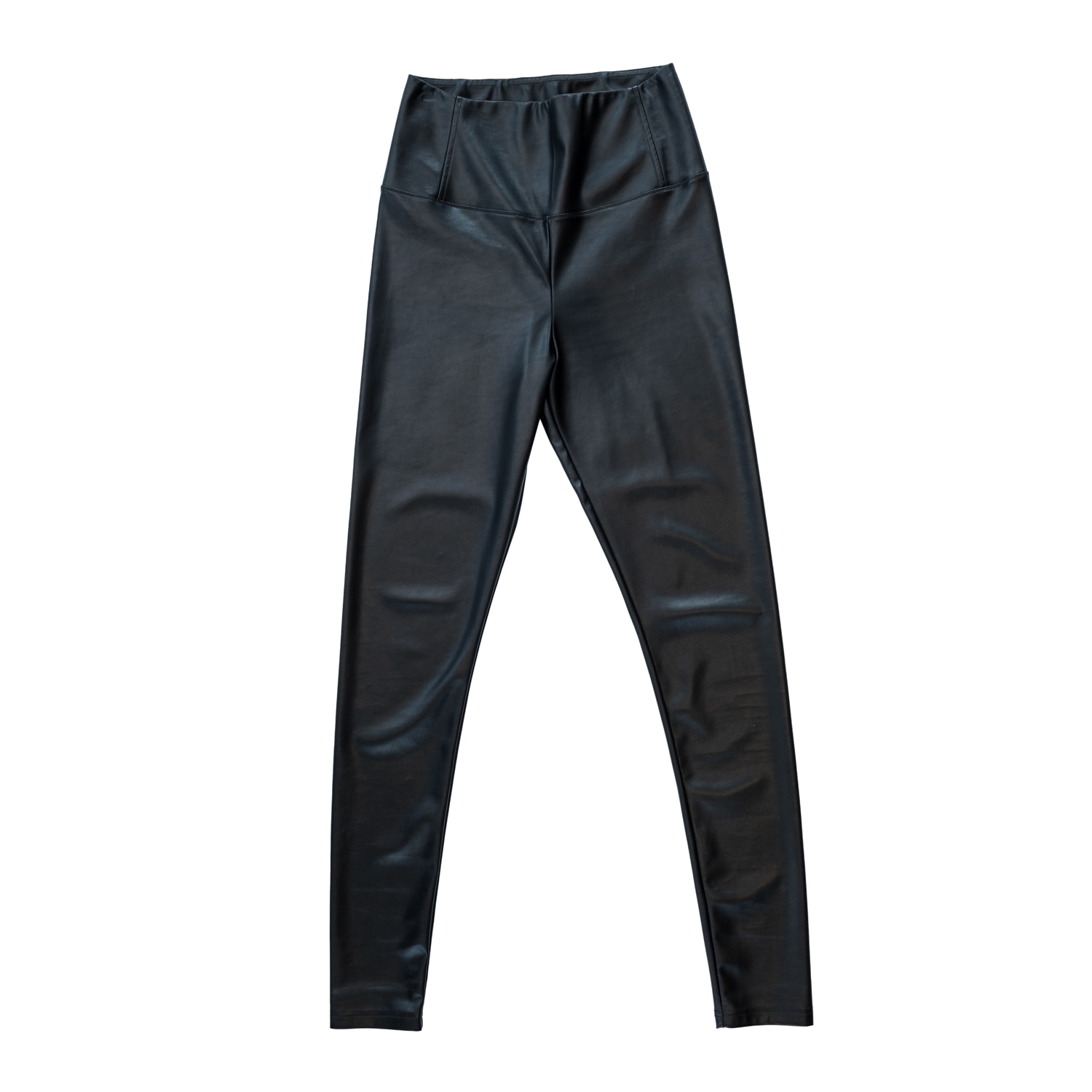 Circular Path Women's Black Vegan Leather Legging - Tall In Blue