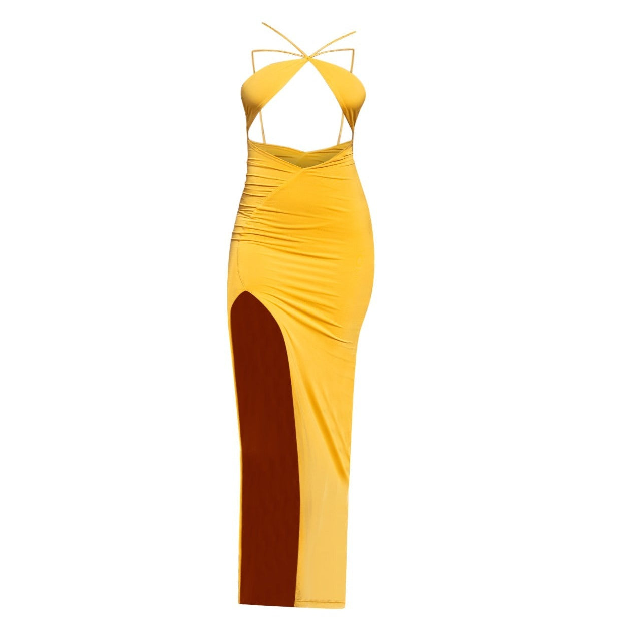 Women’s Yellow / Orange Lola Dress In Gold Extra Large Sincerely Ria