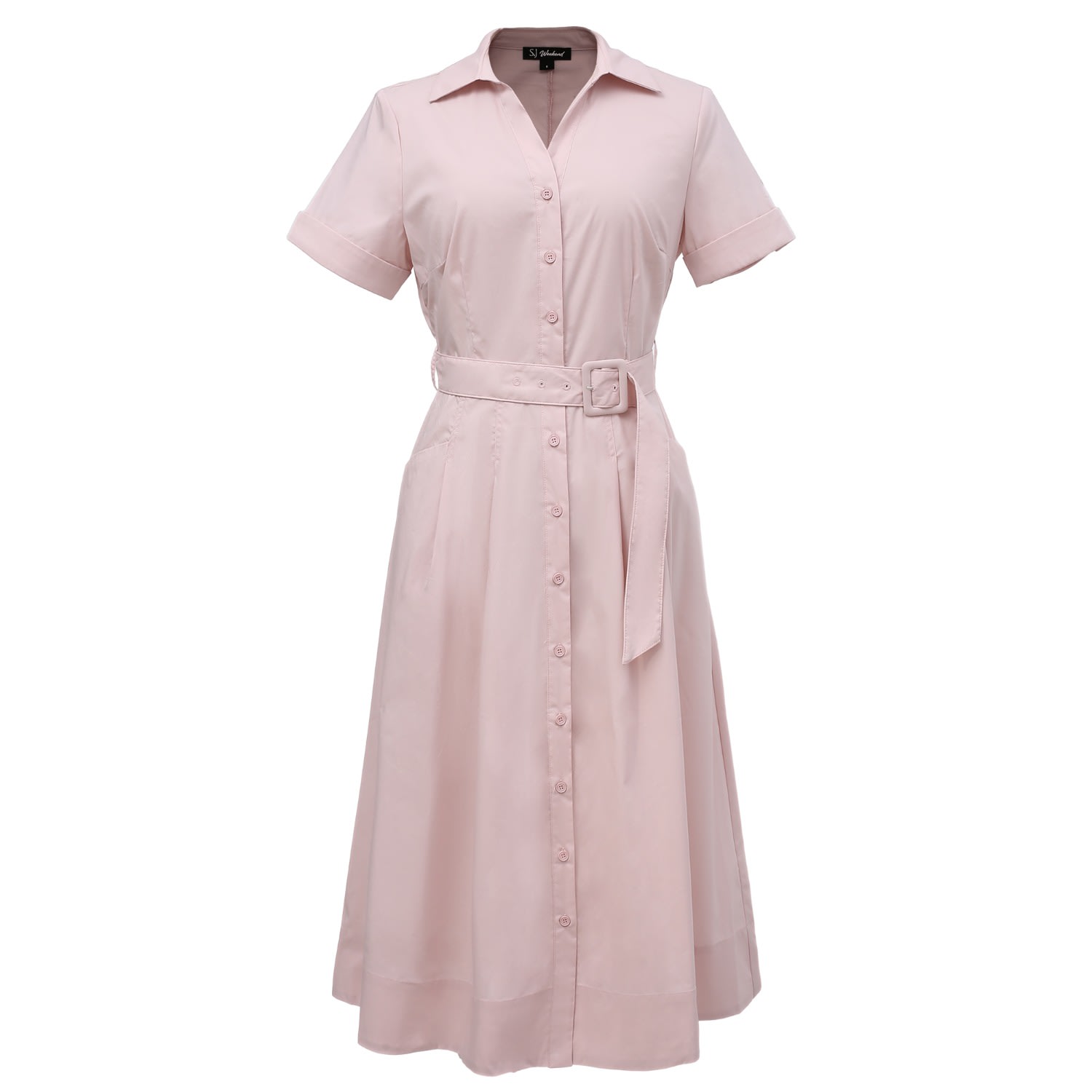Smart And Joy Women's Pink / Purple Flared Cotton Shirt Dress - Pink In Pink/purple