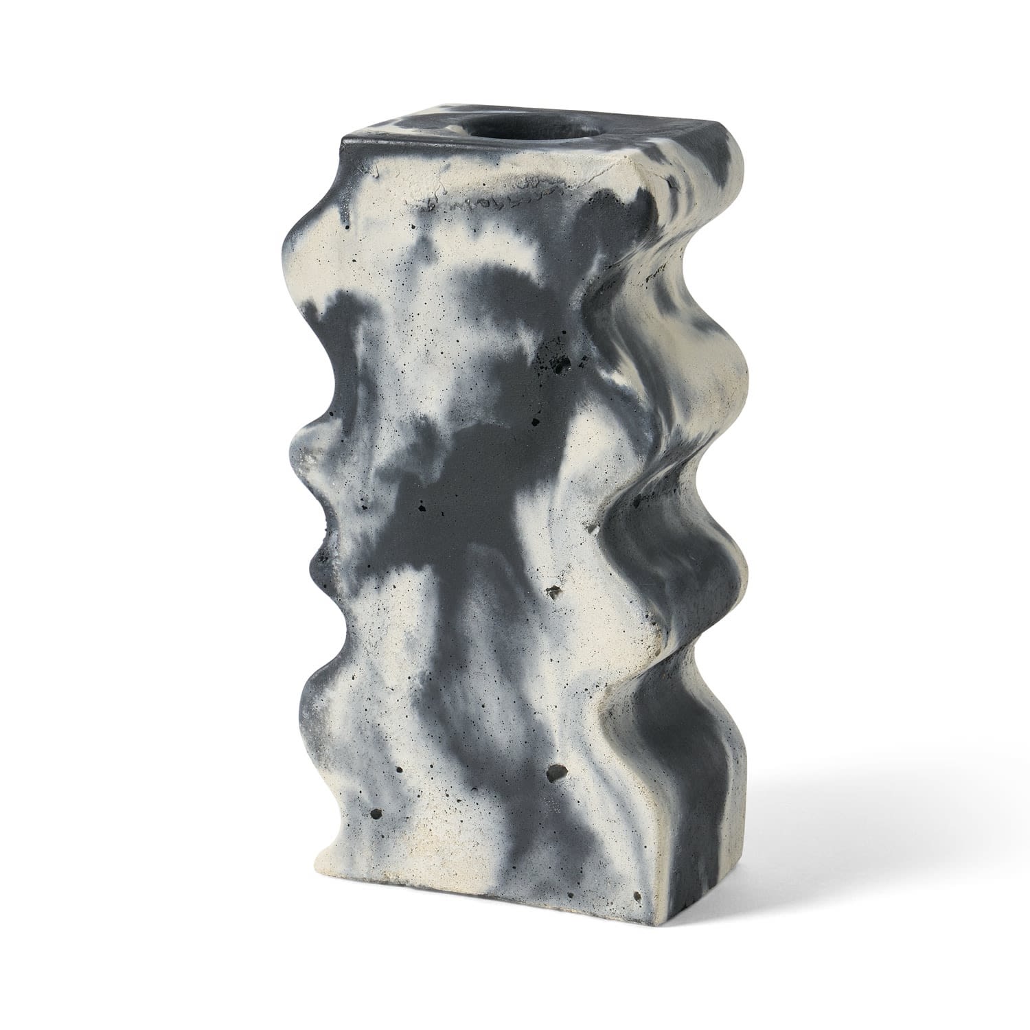 Black / White Concrete Wiggle Vase - Black & White Smith & Goat