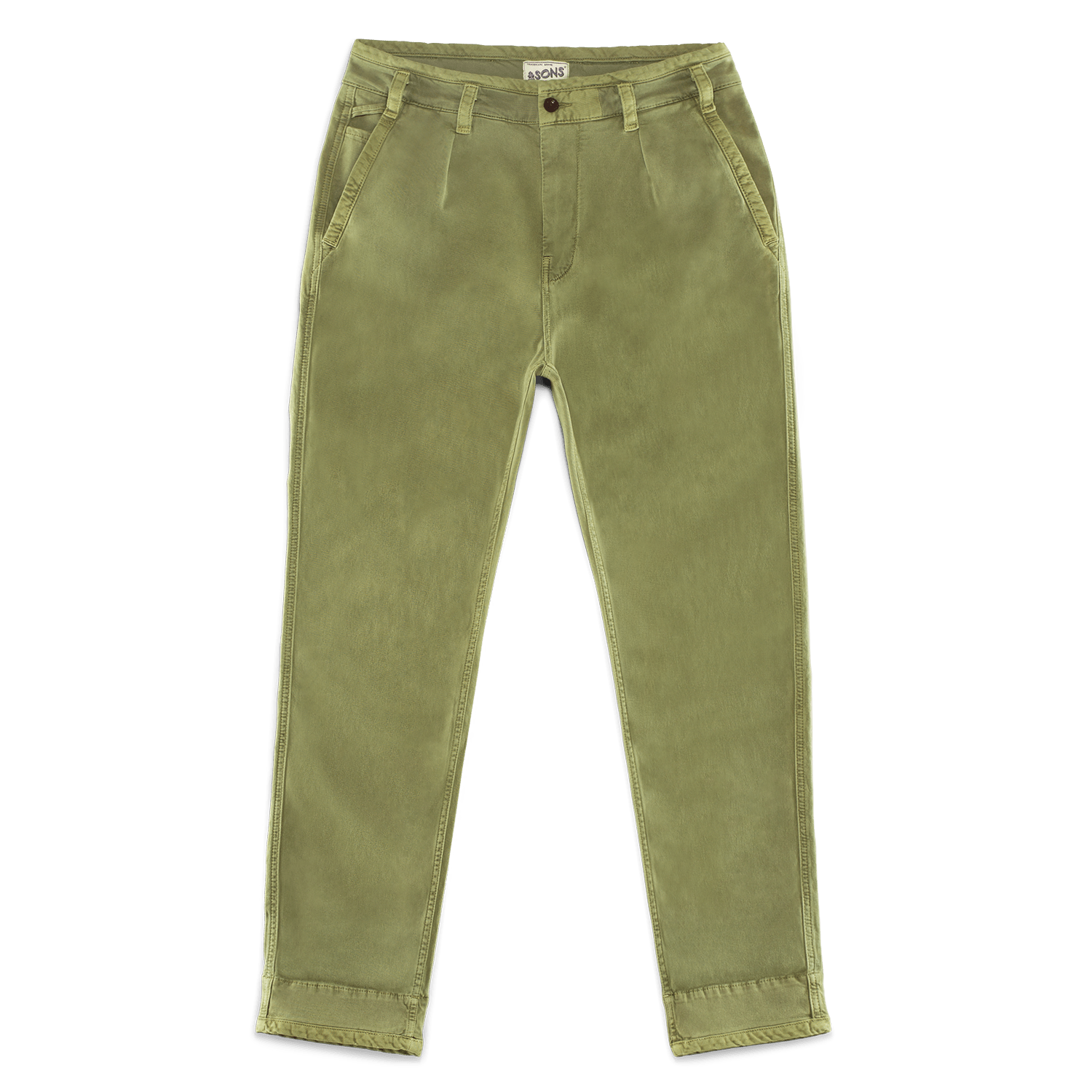 &sons Trading Co Men's Grant Pleat Front Chino Olive Green