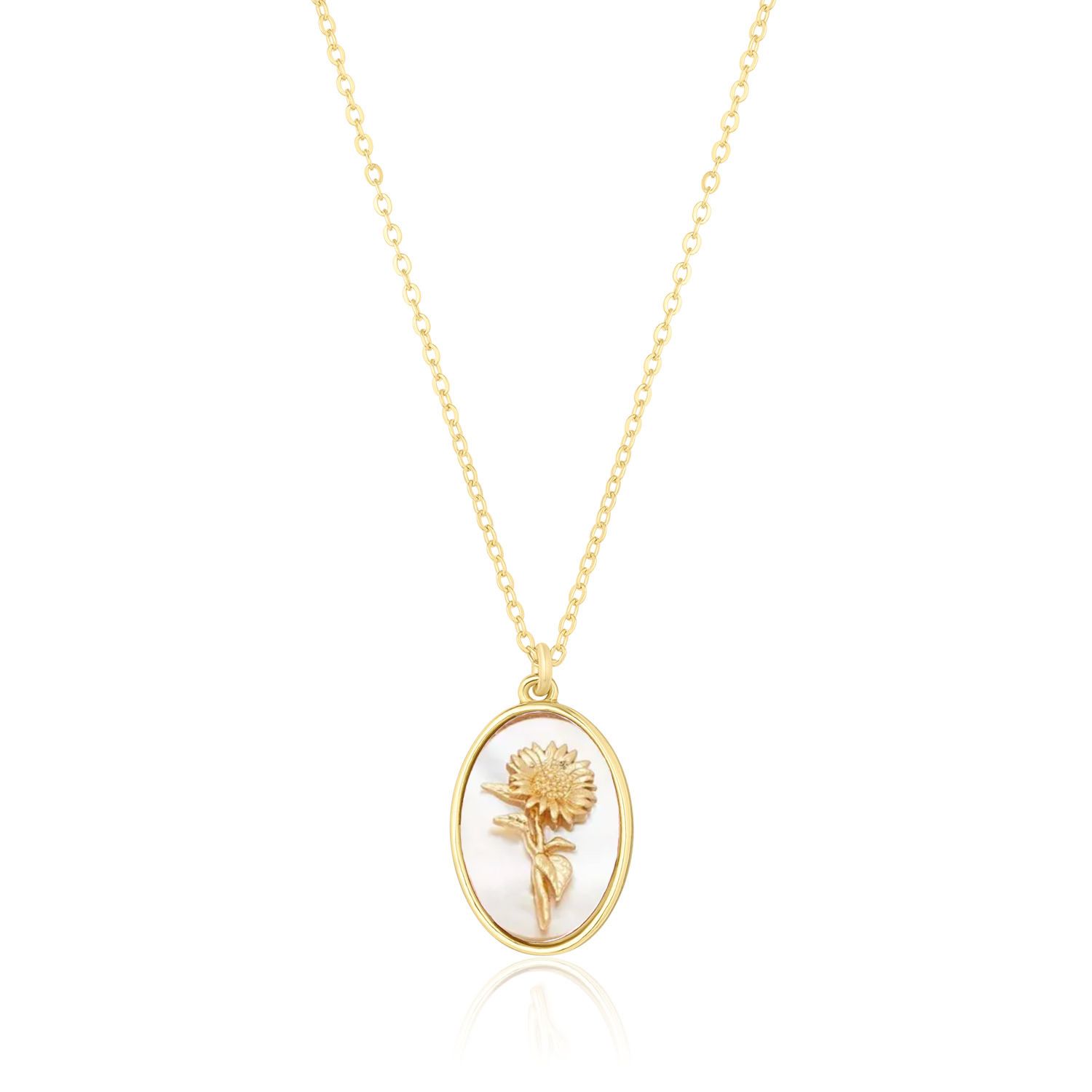 Set & Stones Women's Gold / White Katrina Birth Flower Necklace - August In Multi