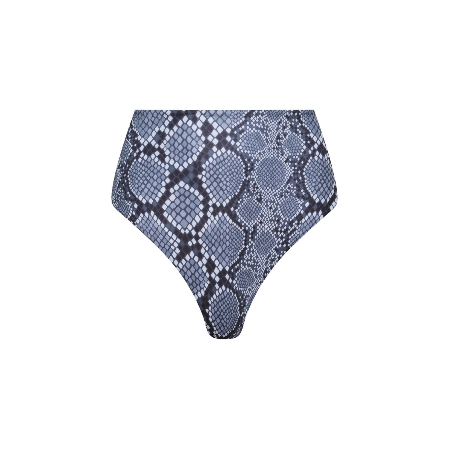 Playaluxe Women's Grey / Black Palermo High Waist Bikini Bottom Snake In Black/grey