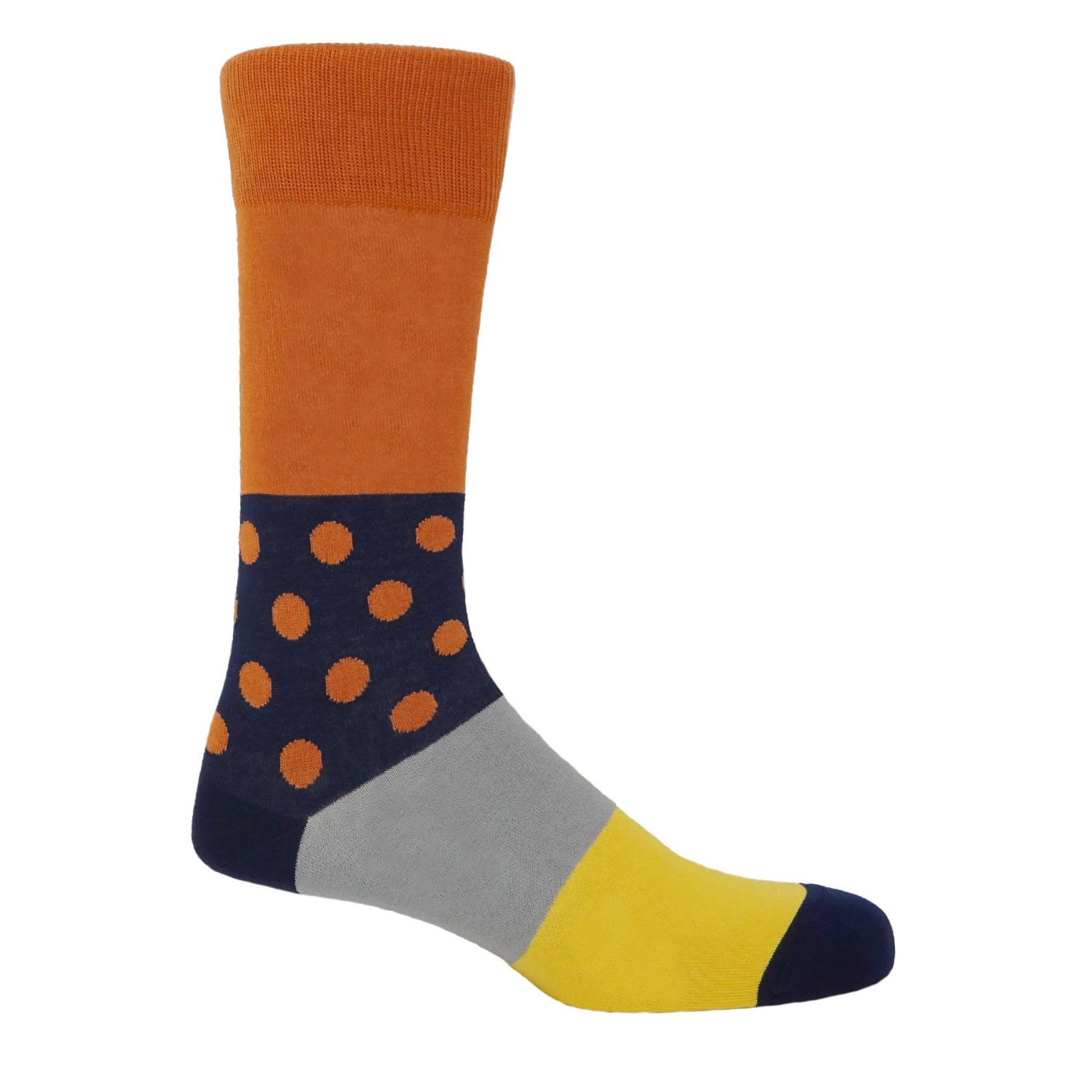 Yellow / Orange Burnt Orange Mayfair Men’s Socks One Size Peper Harow - Made in England