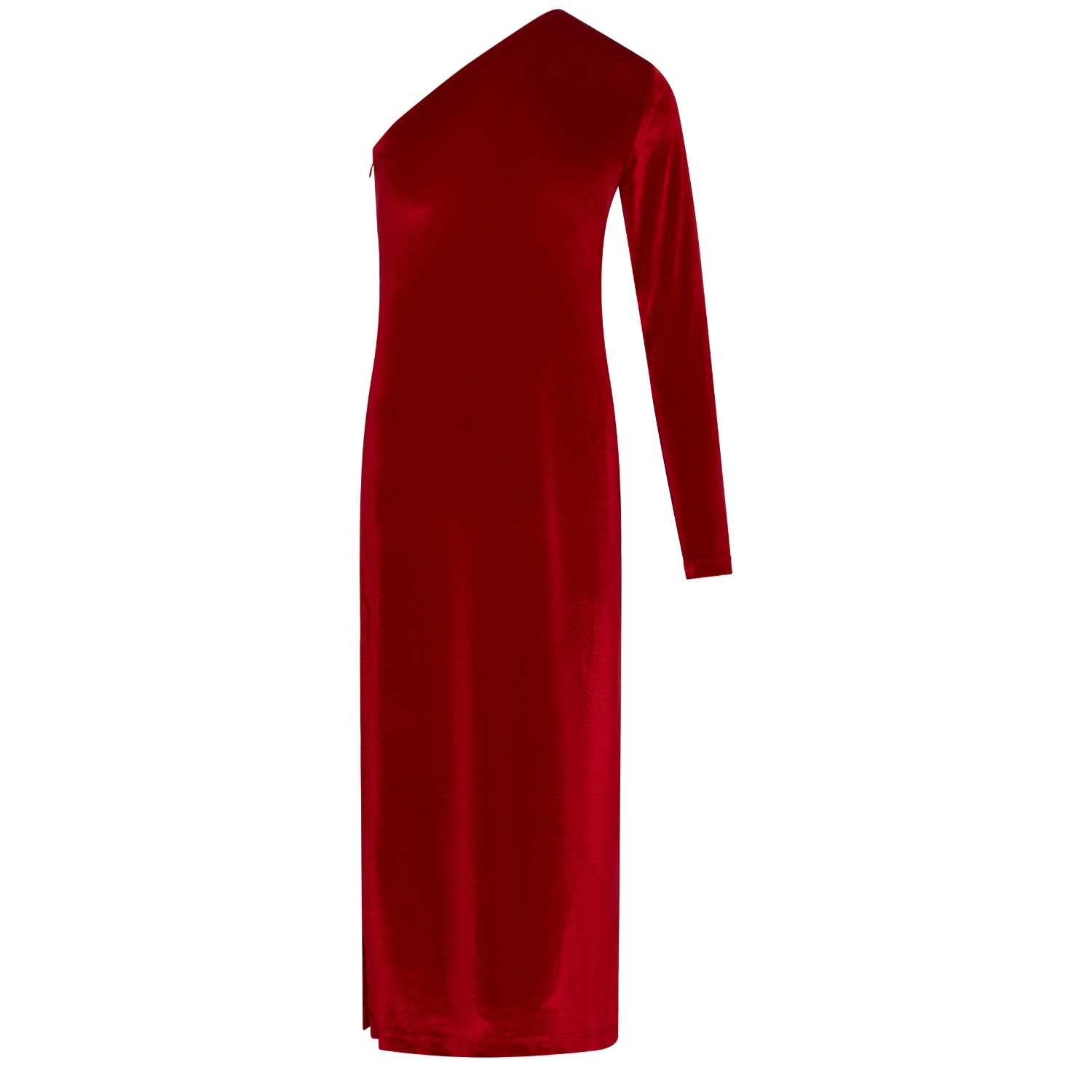 Women's Pera Velvet One-Shoulder Dress - Red | Extra Large | Thisisu Collection