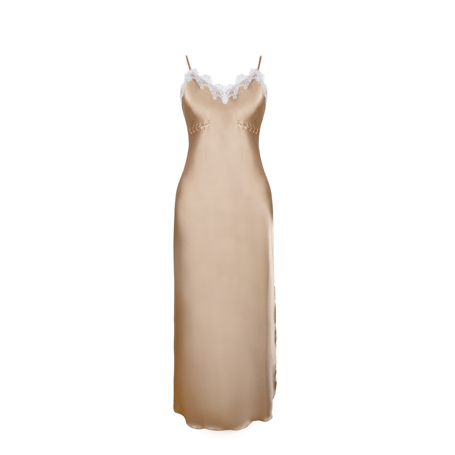 Women's Elisabeth Silk Slip Dress, Color Golden Shadow Pearl | L/Xl | Sasha La Mer