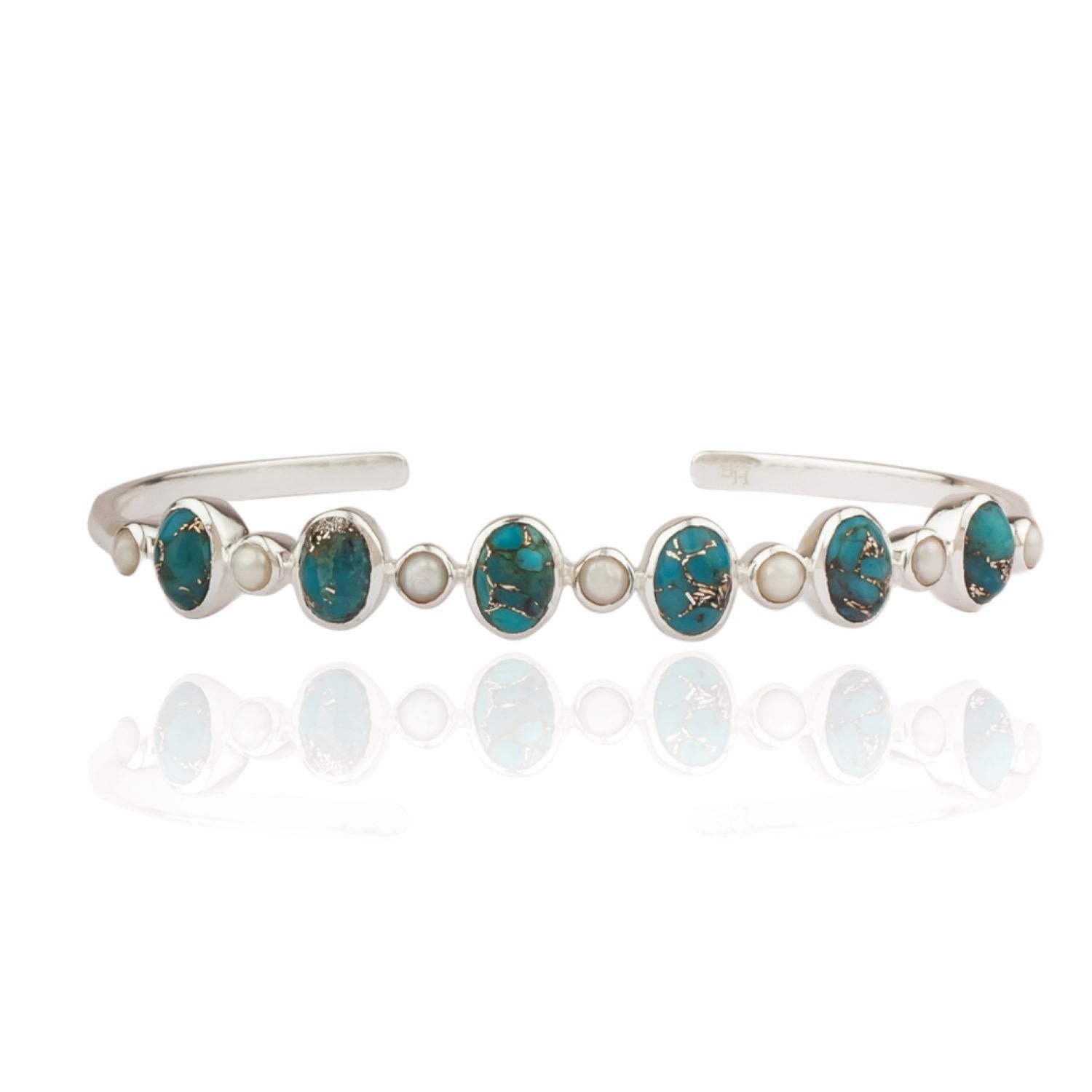House Of Elliott Women's Green Delphine Bracelet With Semi-precious Stones And Pearls In Green