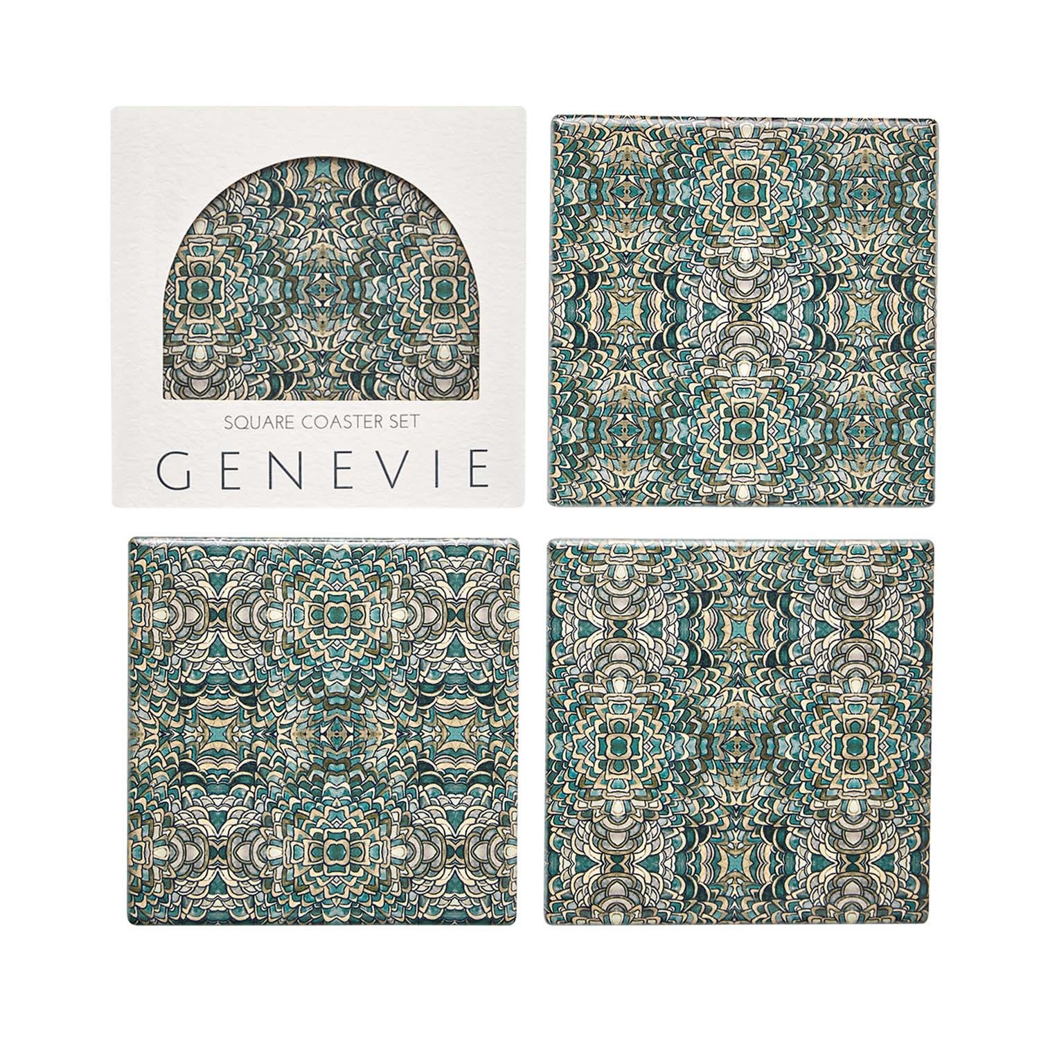 Green Athena Ceramic Coasters Genevie