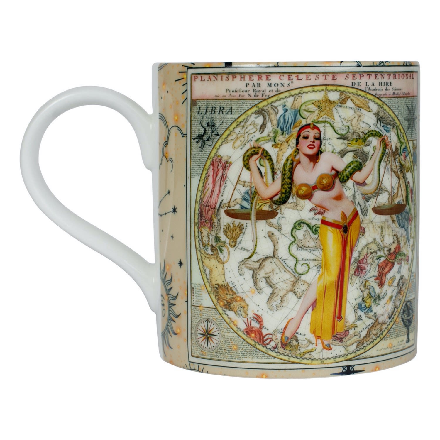 Gold Libra Zodiac Bone China Mug Myrtle & Mary