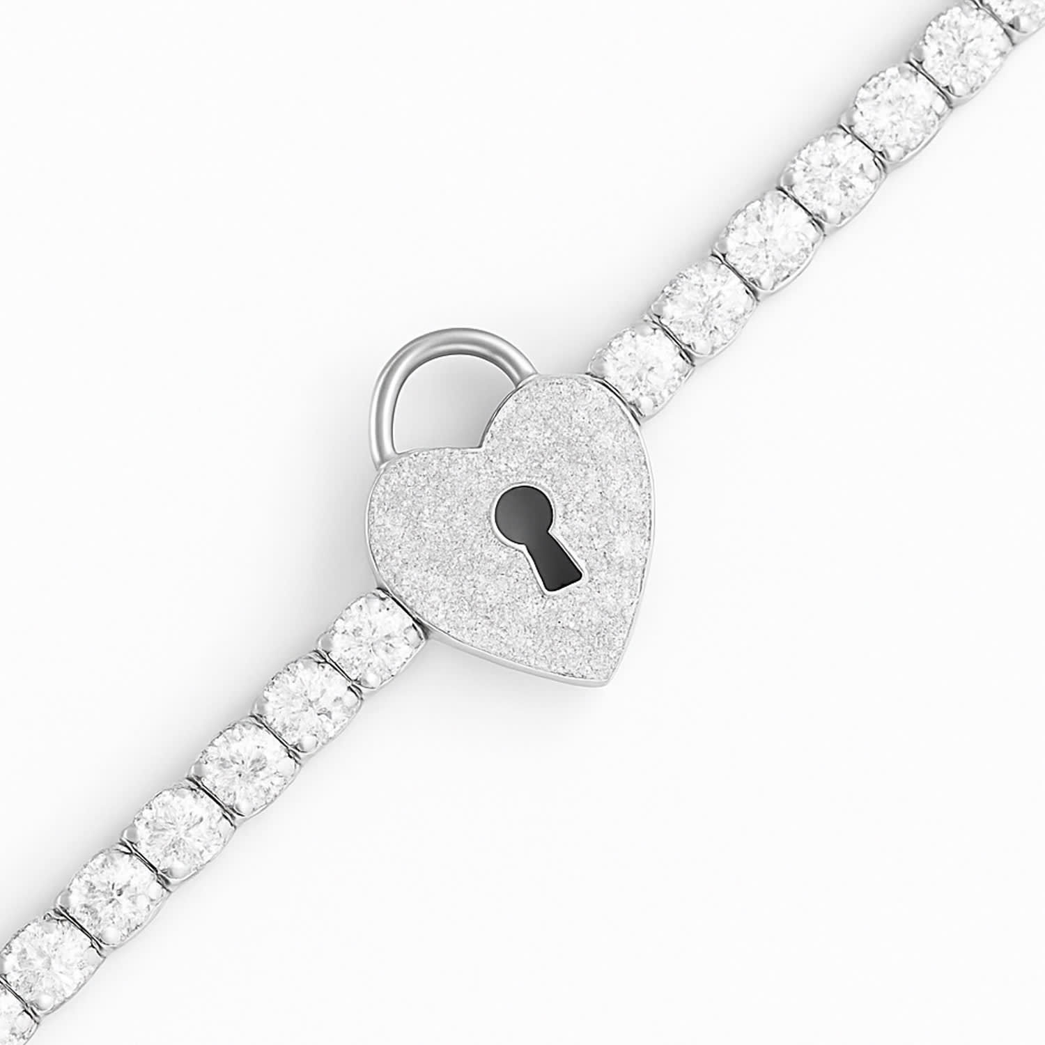 The Gala Women's Silver Heart Lock Bracelet In Silver