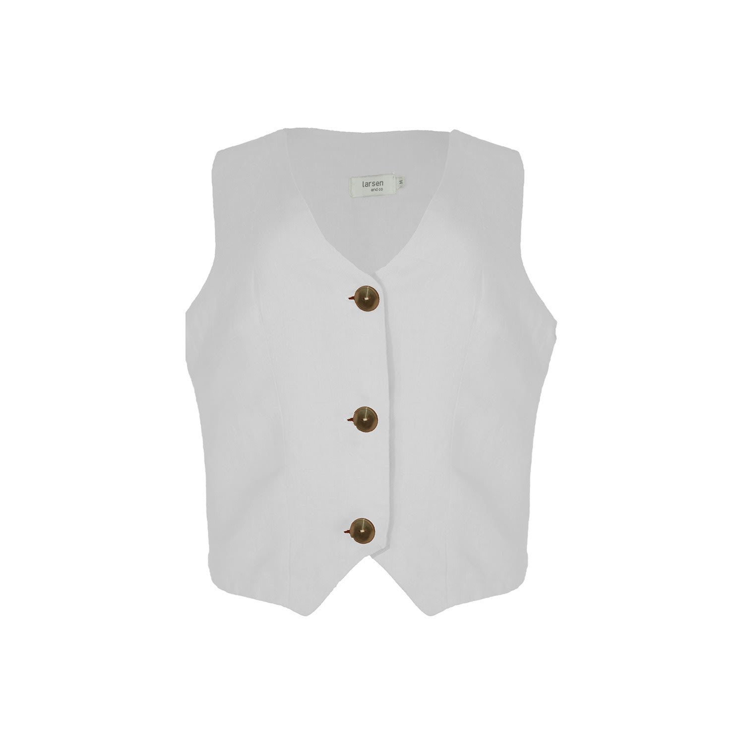 Women’s Pure Linen Valencia Waistcoat In White Extra Small Larsen and Co