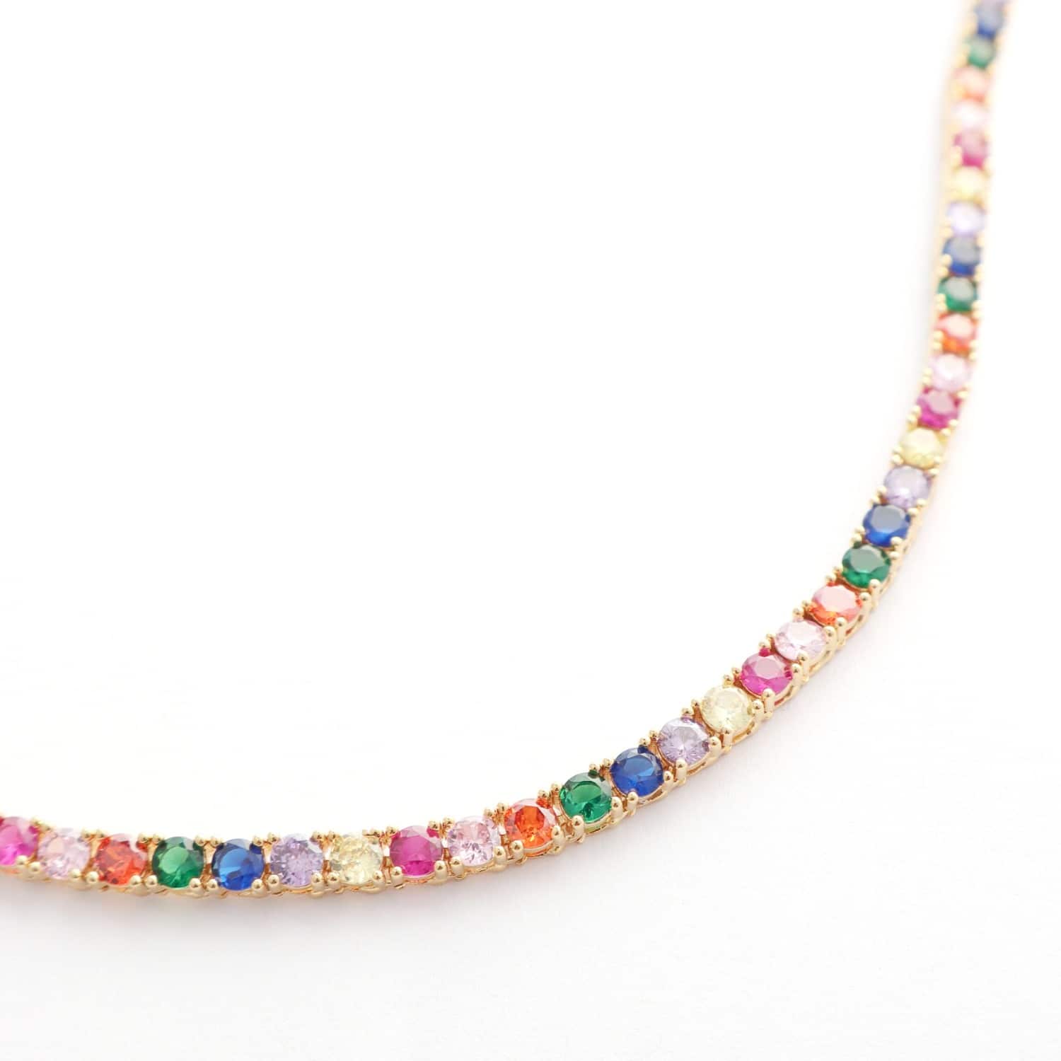Rainbow Parker Tennis Necklace | Hye Jane Jewelry | Wolf & Badger