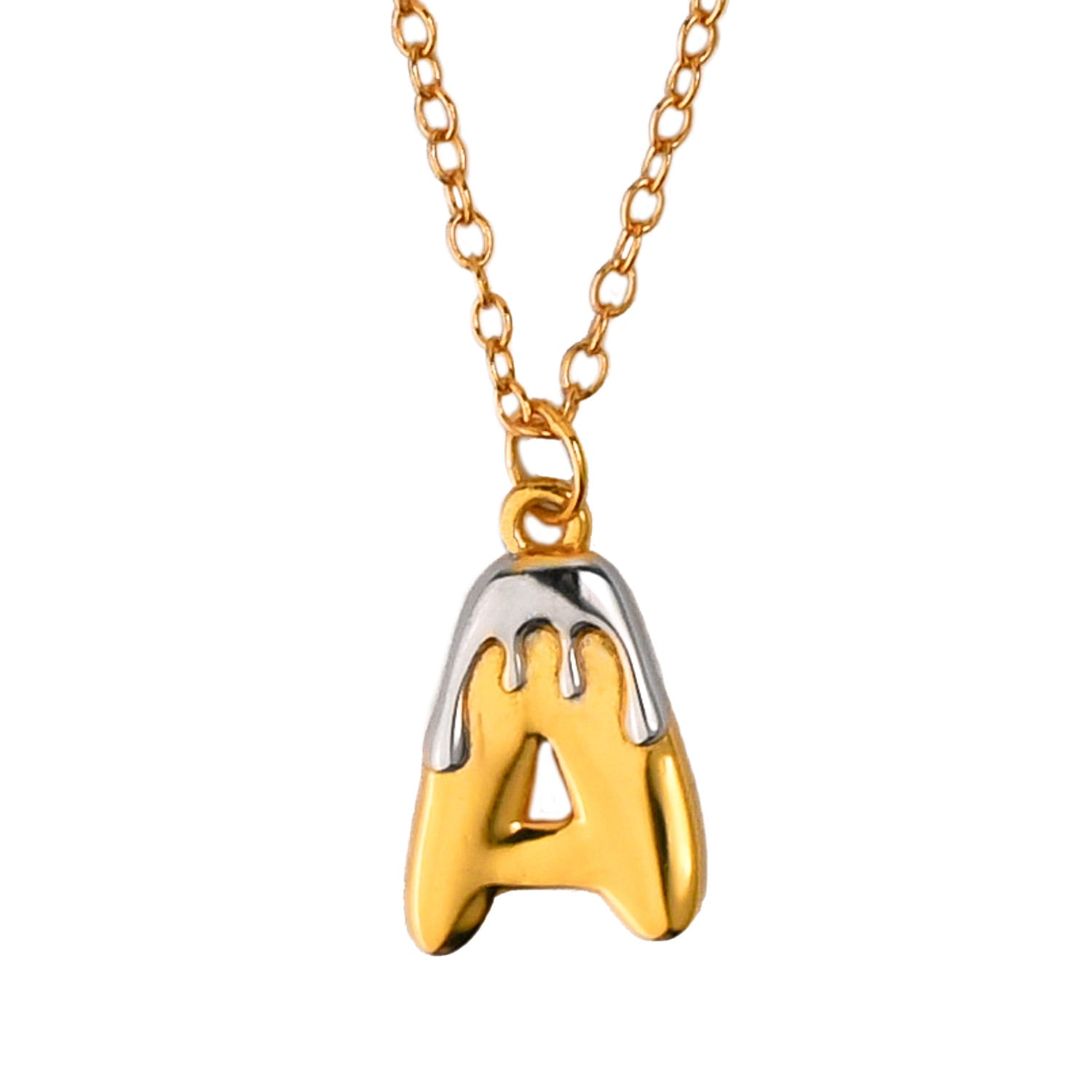Zynnia Collective Women's Gold / Silver Two Tone Bubble Initial Necklace In Multi