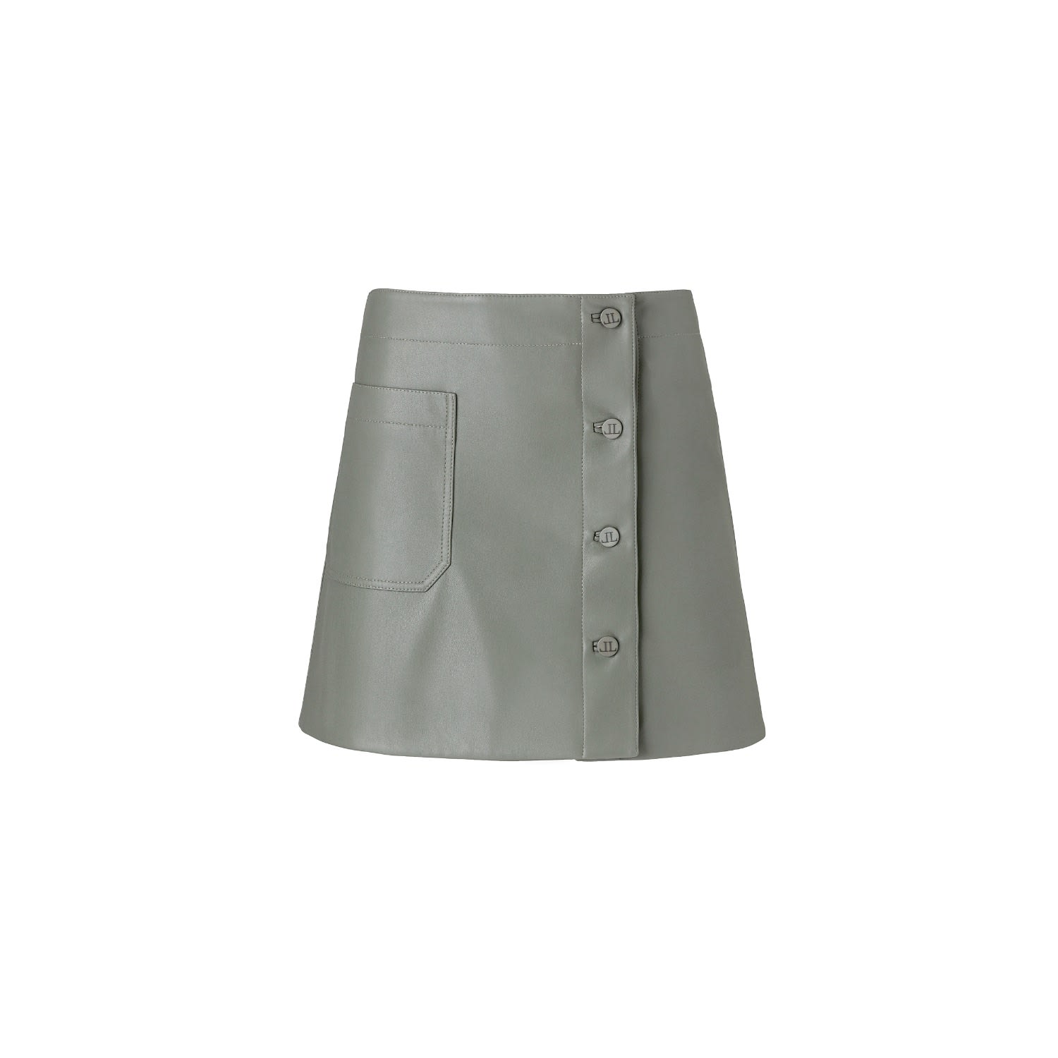 Women’s Green Faux Leather A-Line Skirt Extra Small Lita Couture