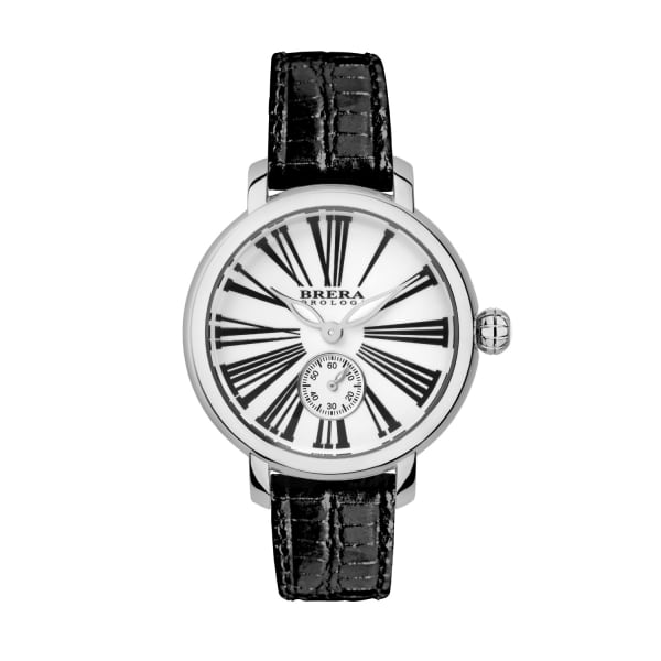 Brera Orologi Woman's Classic Valentina Watch Ss White Dial Lizard Print Leather Strap