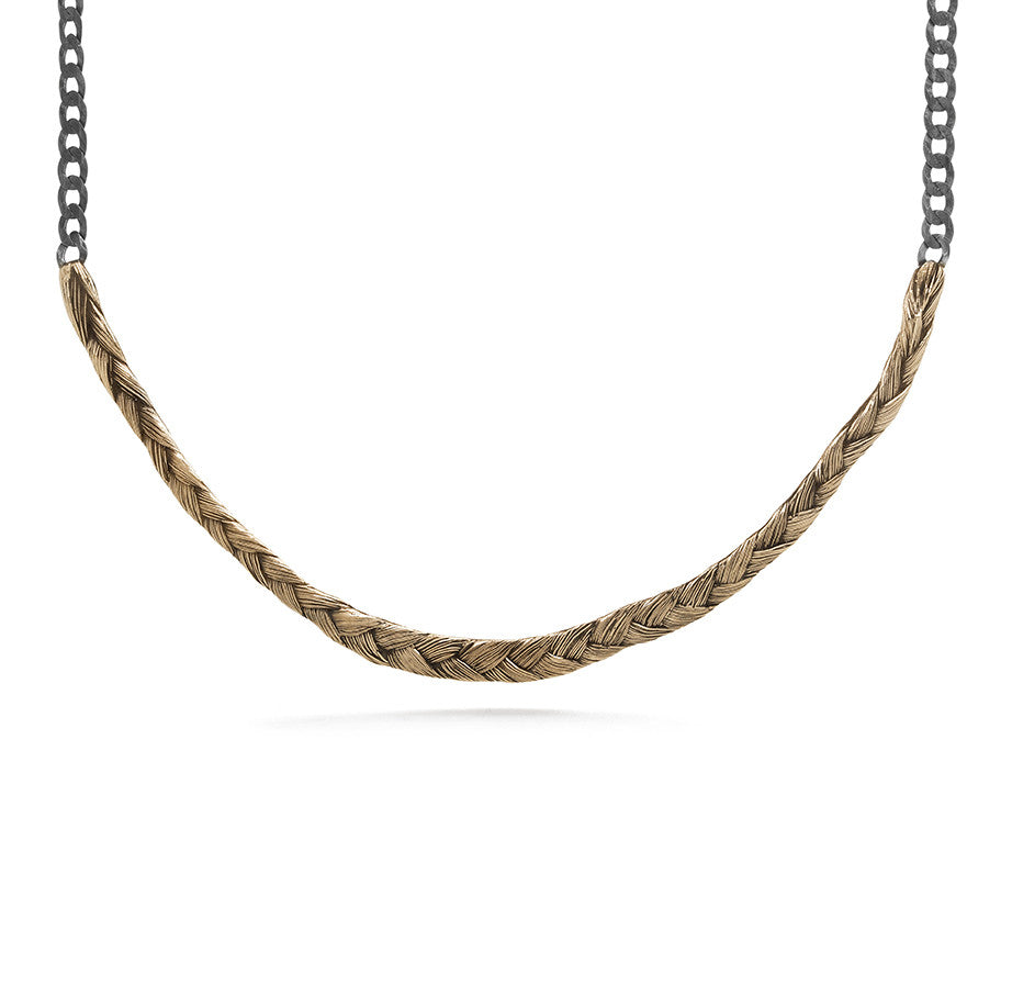 Women’s Gold / Silver Braid Necklace - Thick Bronze Braid Orrifinn Jewels