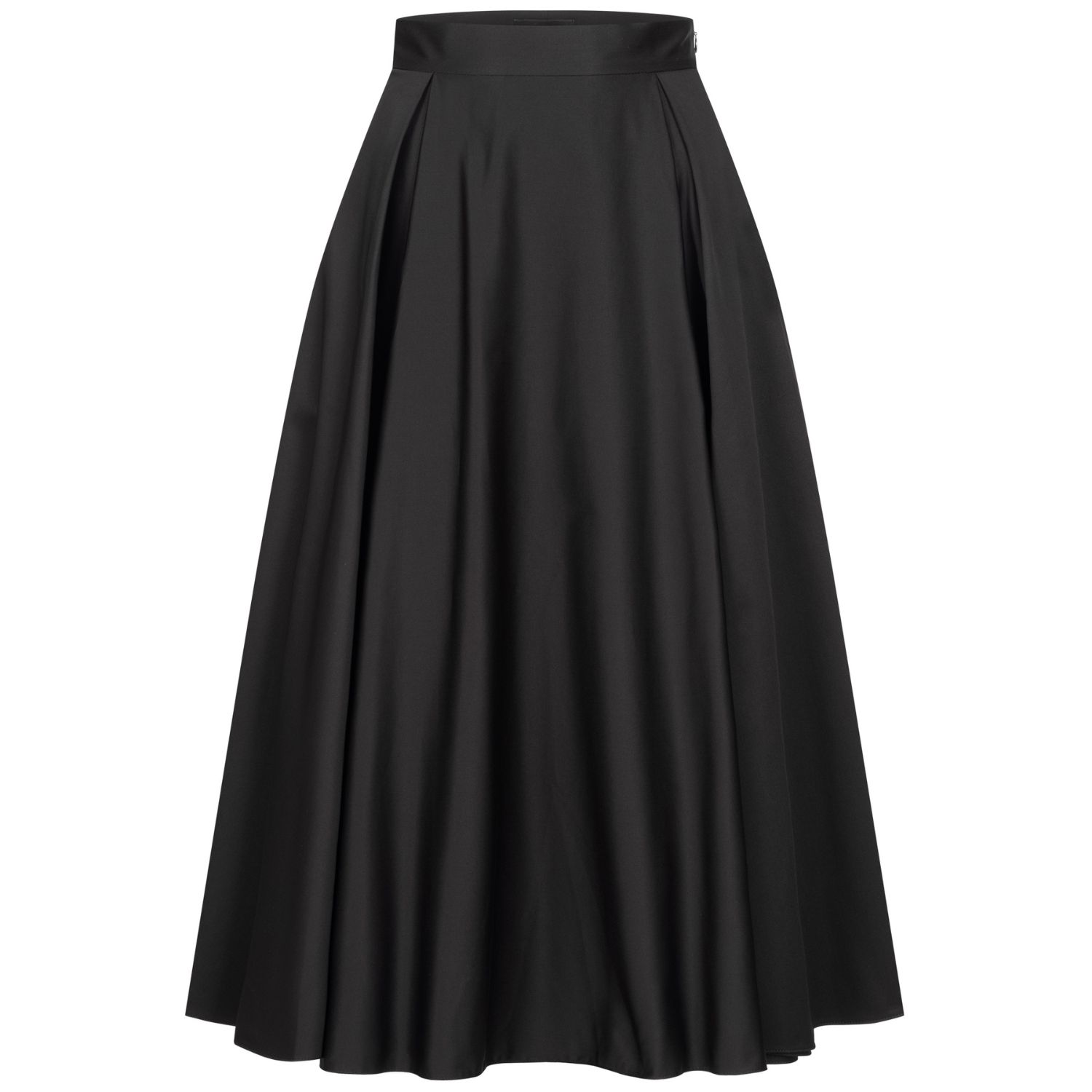 Women's Black Pleated Cotton Sateen Skirt | Extra Small | Marianna Déri