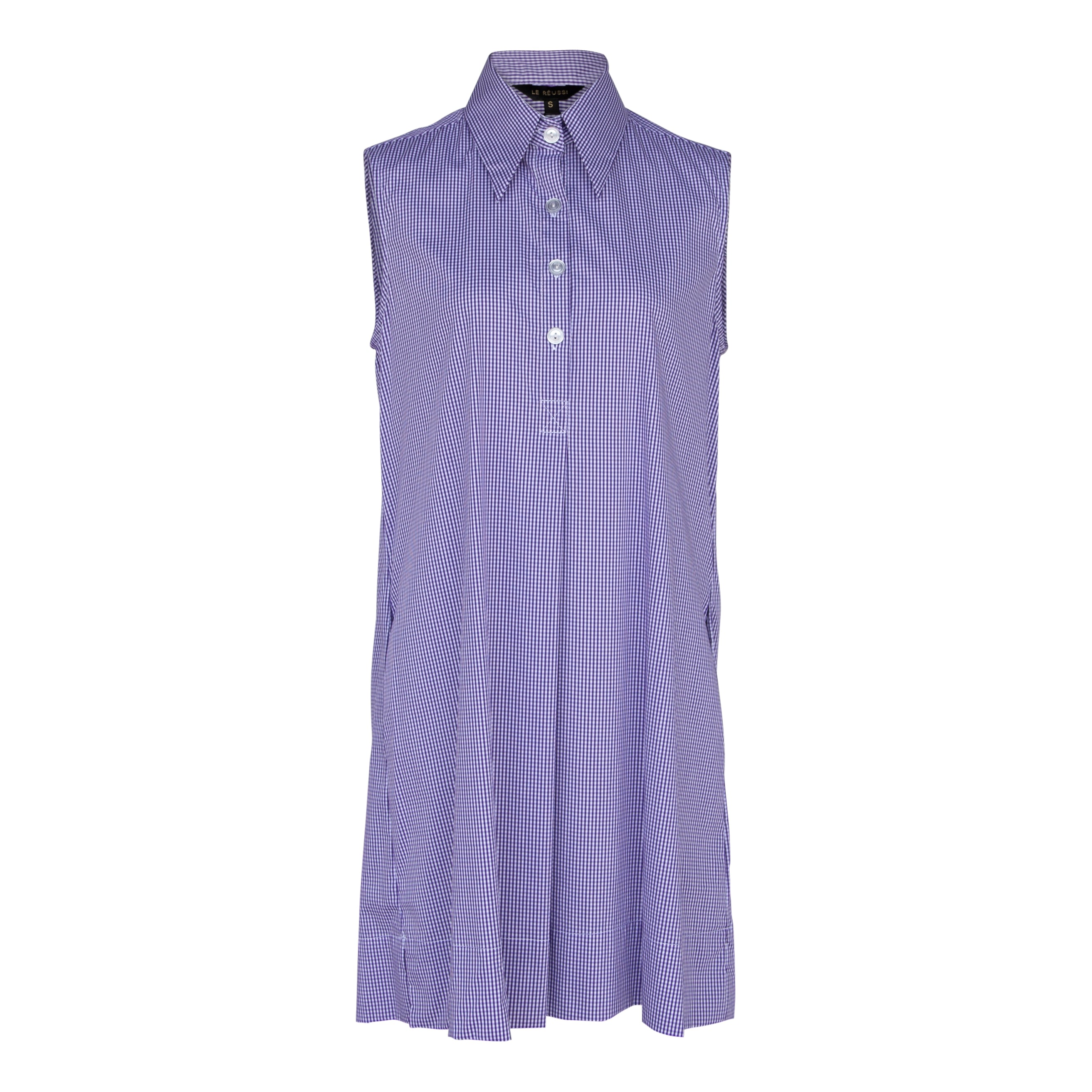 Le Réussi Women's Pink / Purple Italian Cotton Sleeveless Dress In Purple