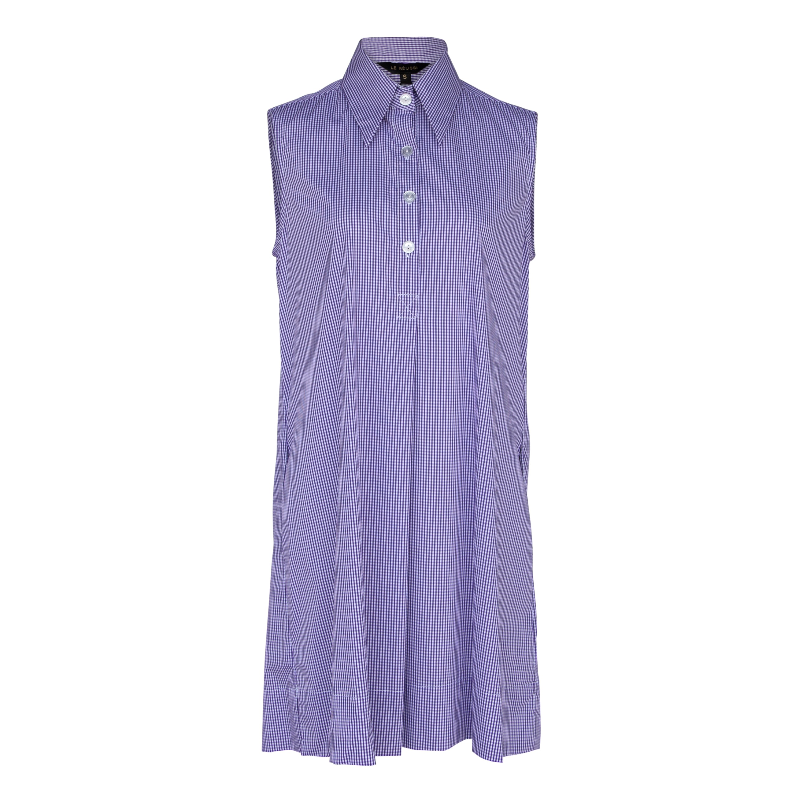 Women’s Pink / Purple Italian Cotton Sleeveless Dress In Purple Small Le Réussi