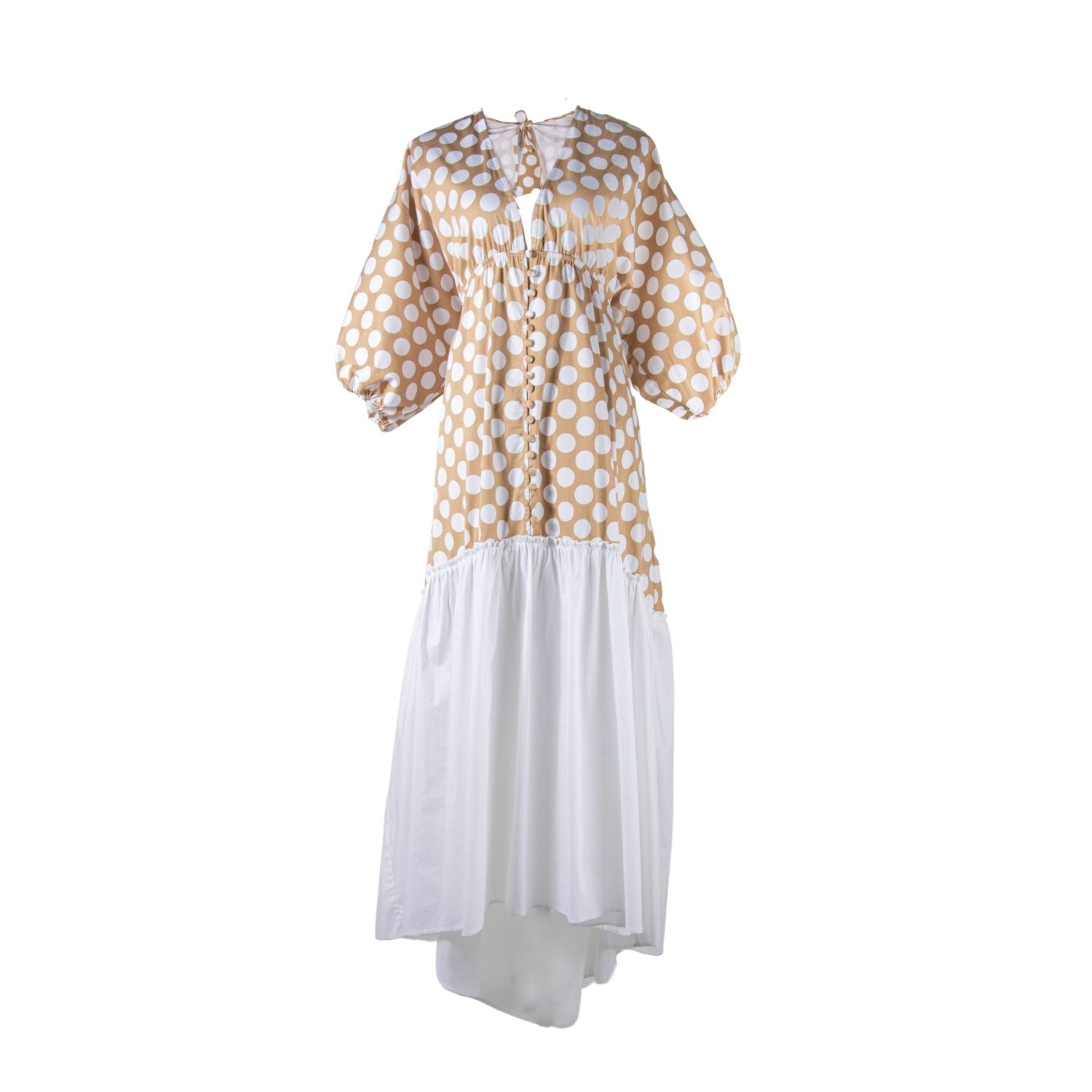 Yola Neme Women's Brown / White Lucia Dots Dress In Brown/white