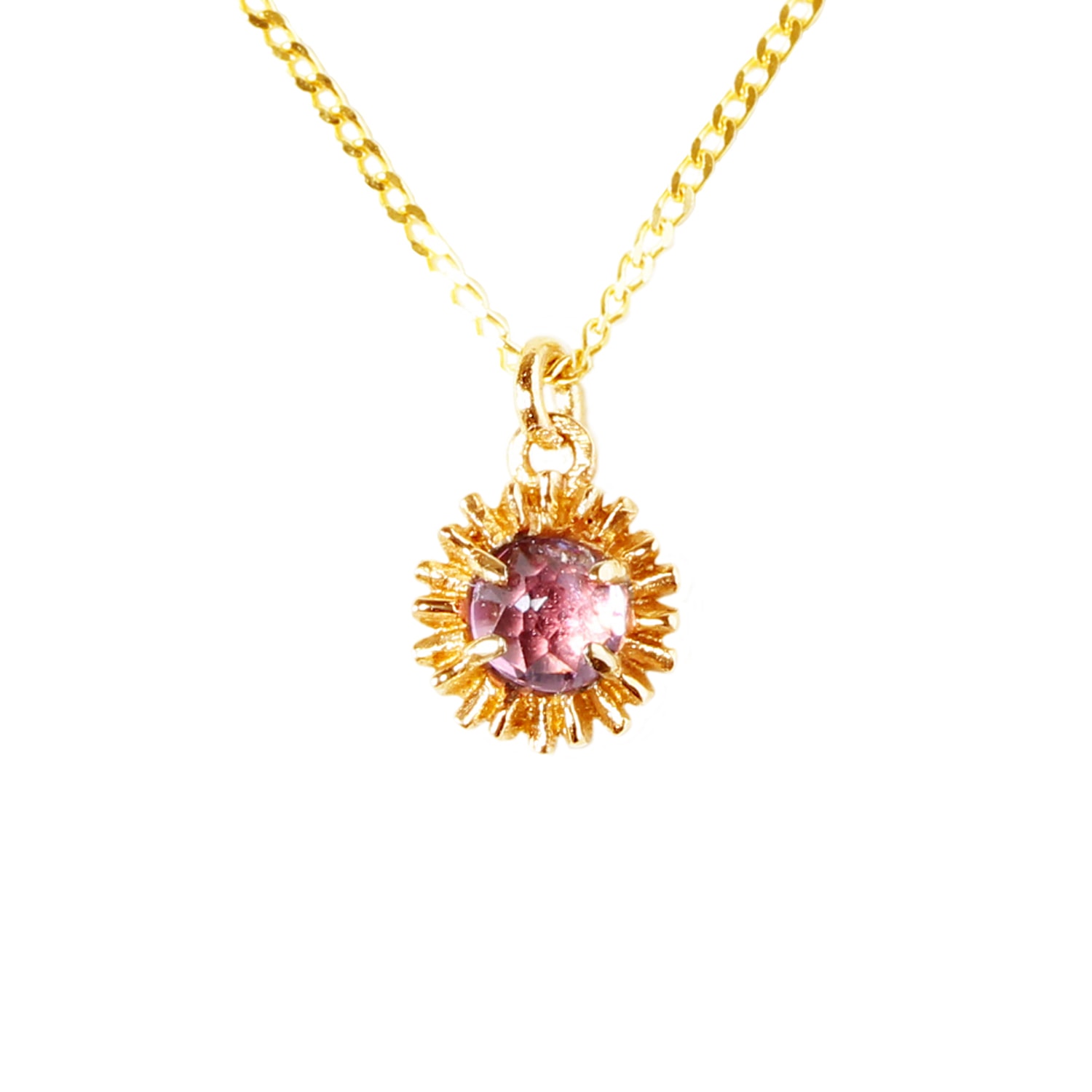 Women’s Dahlia Bud Pink Tourmaline Necklace - Gold Lee Renee