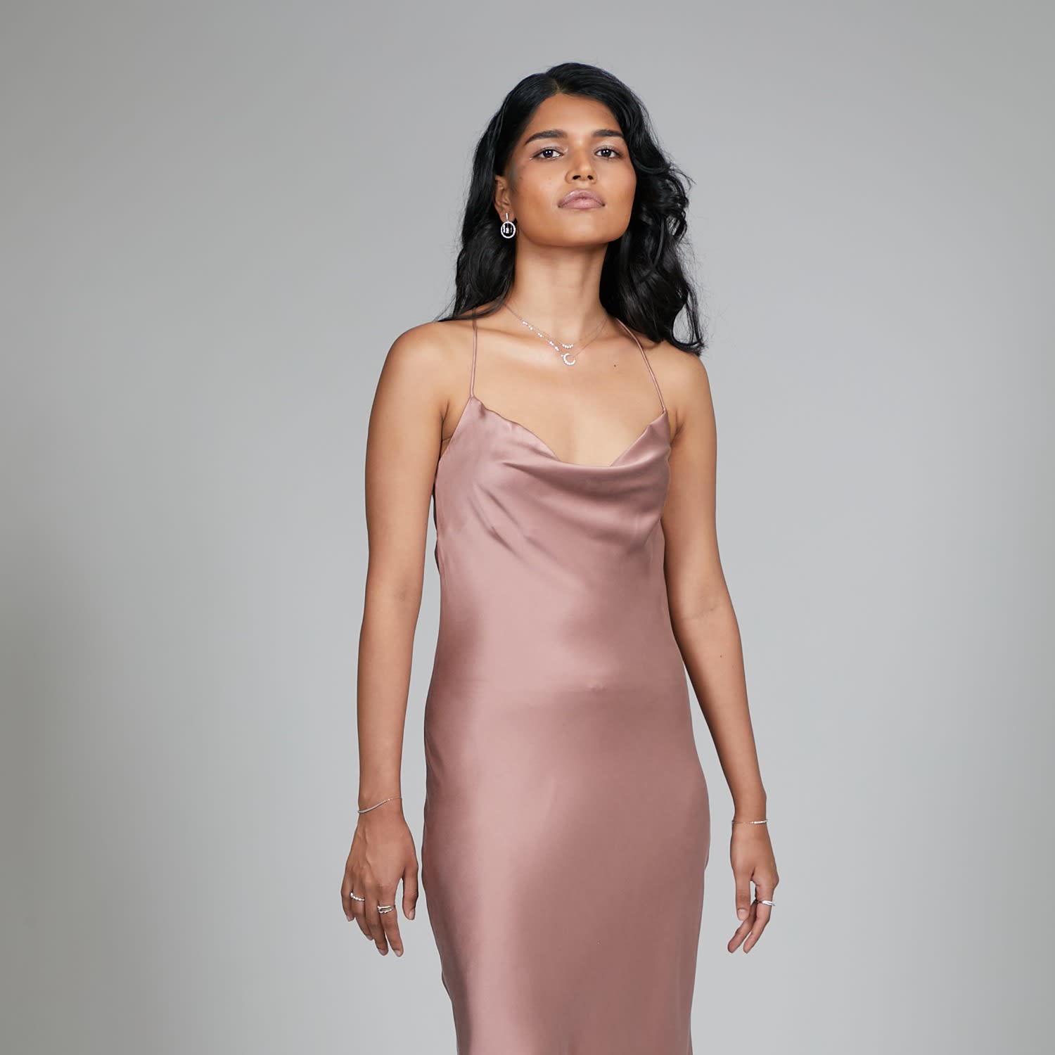 Pink Silk Slip Dress 