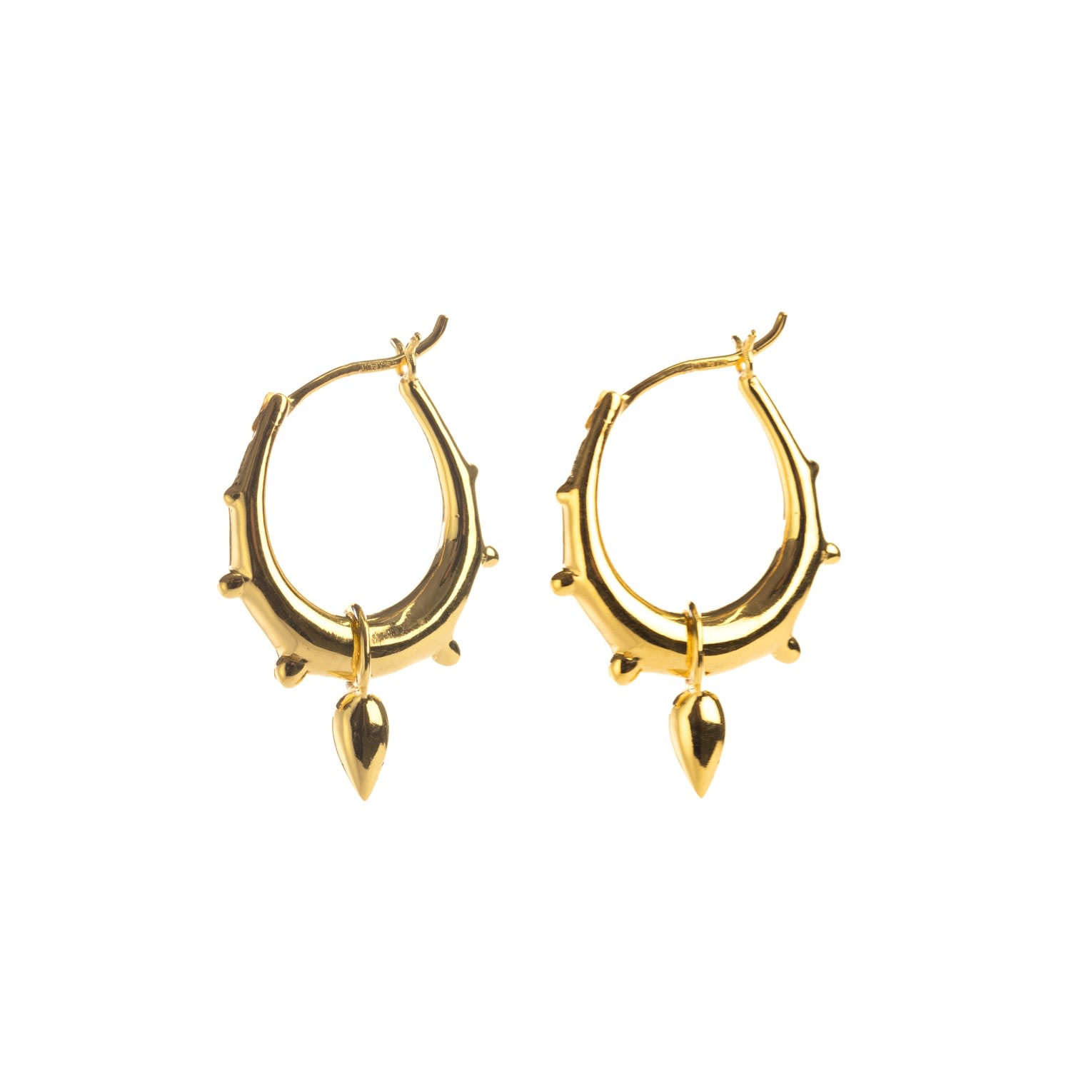 Women’s Tribal Spike Hoops - Gold Plated Rize