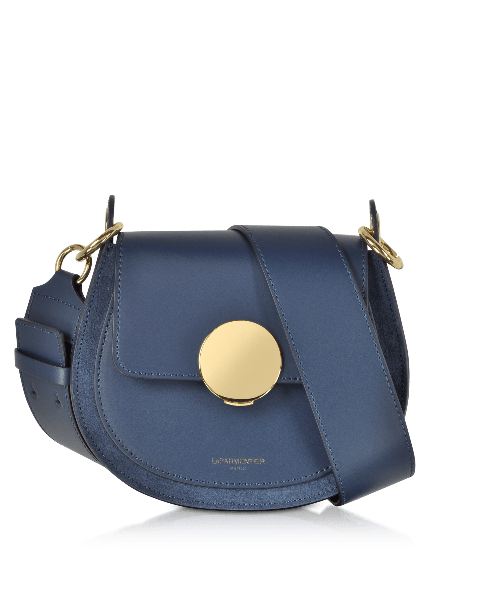 Le Parmentier Women's Yucca Suede & Leather Shoulder Bag - Denim Blue In Blue