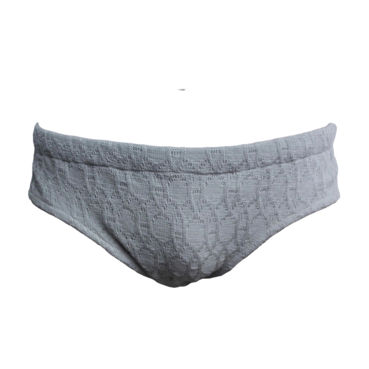 Maria Aristidou Men's Hermes Engraving Swim Brief - Grey In Grey