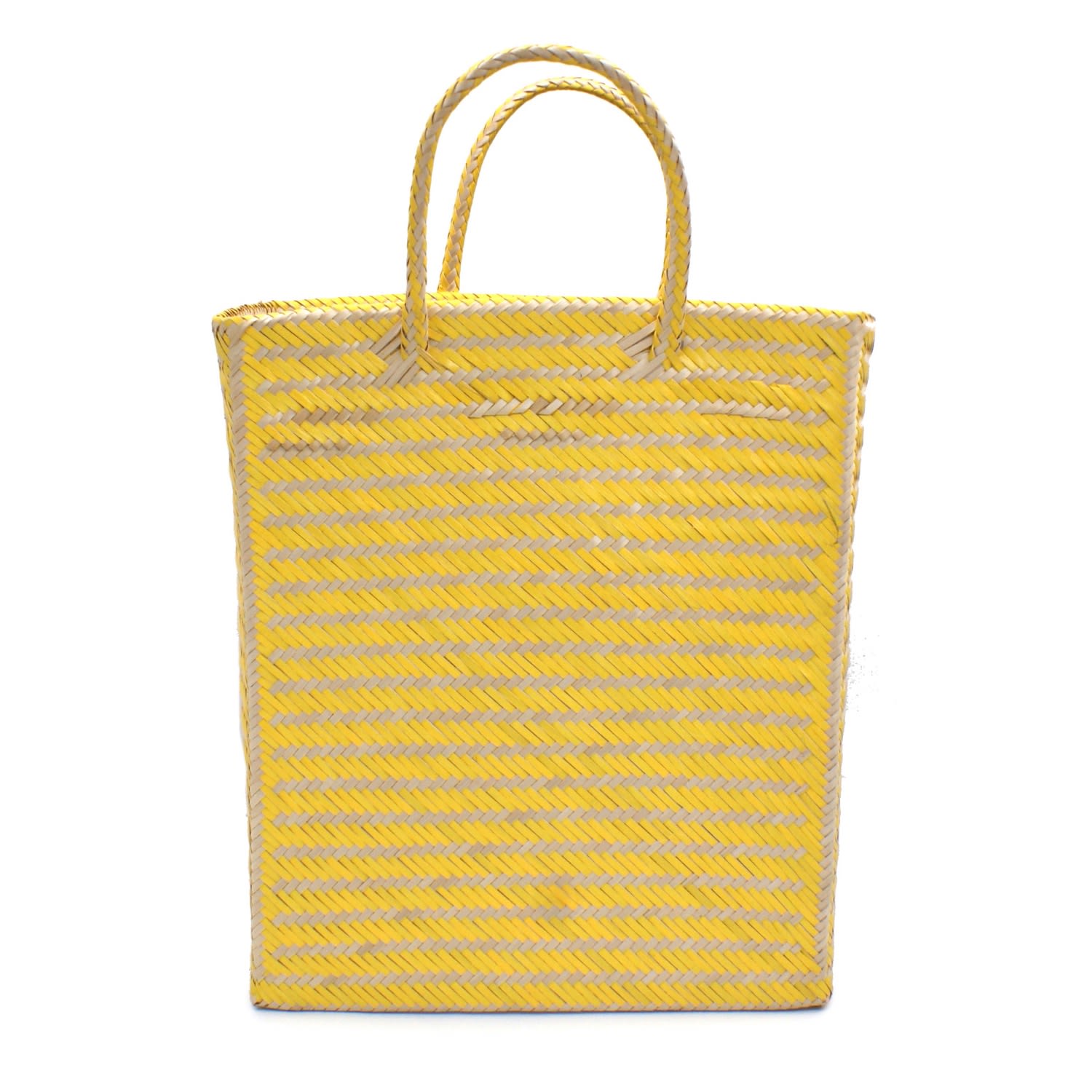 Women’s Yellow / Orange / Neutrals Sardinia Medium Yellow Straw Basket Bag Washein