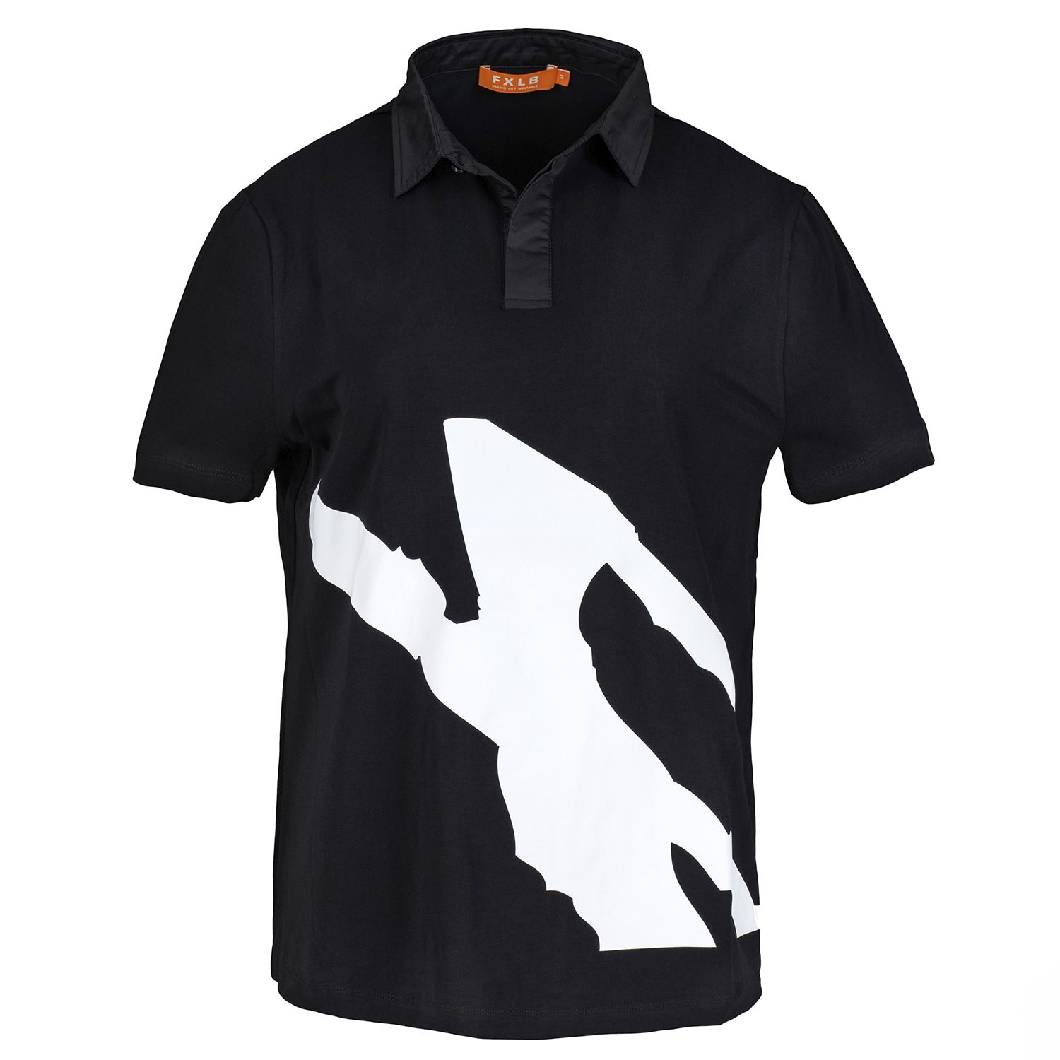 Foxylab New York Women's Unisex Black Polo With White Stripes Awaken In Black
