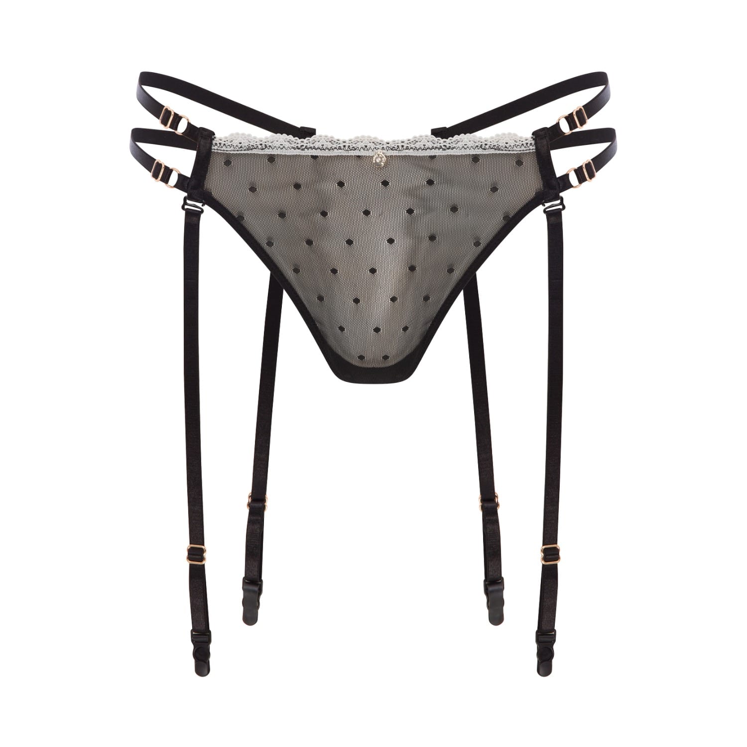 House Of Silk Women's Black Shayla Garter Thong In Black