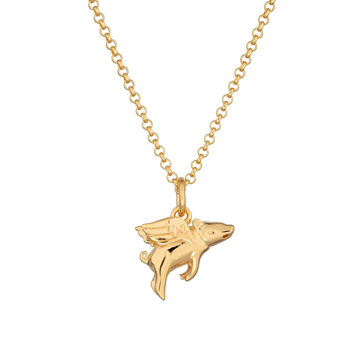 Women’s Gold Flying Pig Necklace Scream Pretty