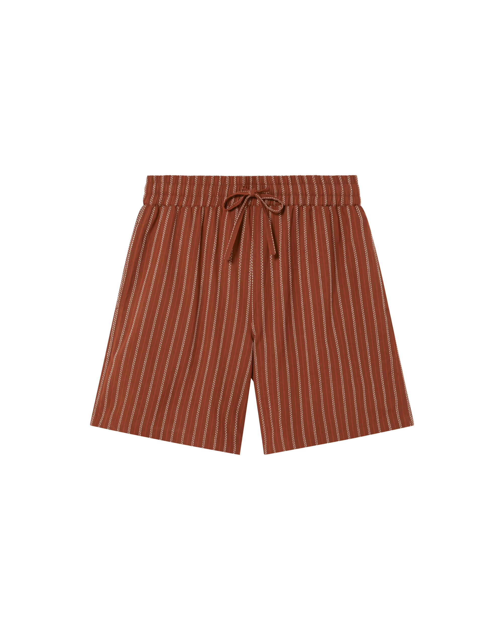 Thinking Mu Men's Brown Striped Henry Shorts