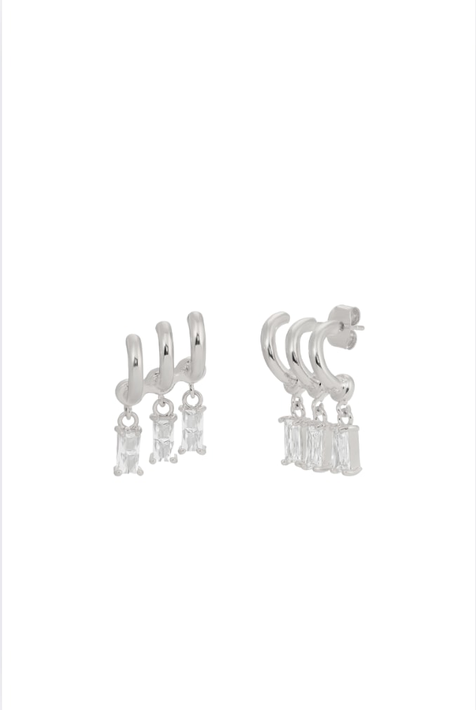 Naiia Women's Mira Ear Climbers - Silver In Gray