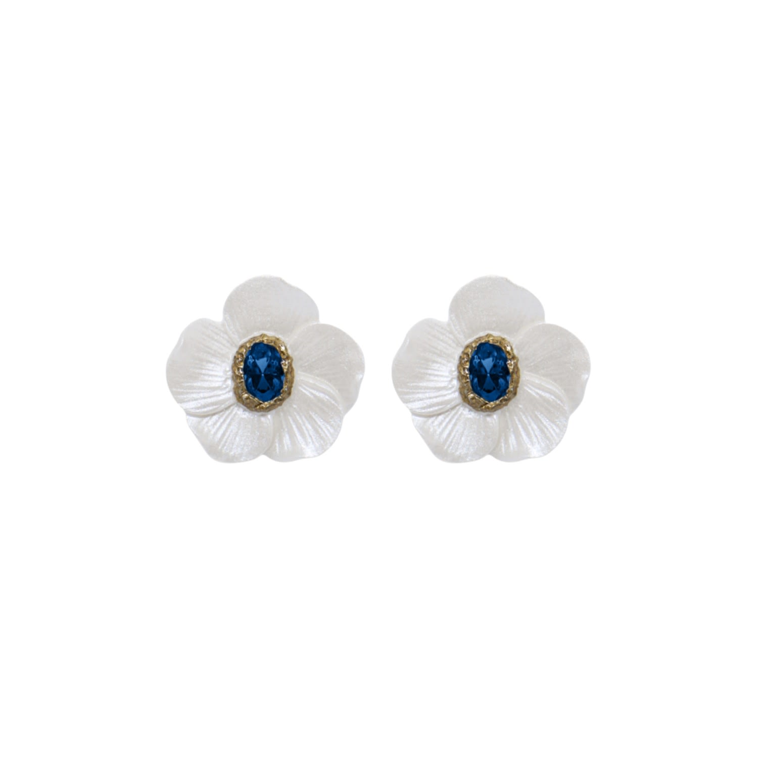 Women’s Gold / White Fairytale Mini Earrings - Saks | Alegoria Jewellery