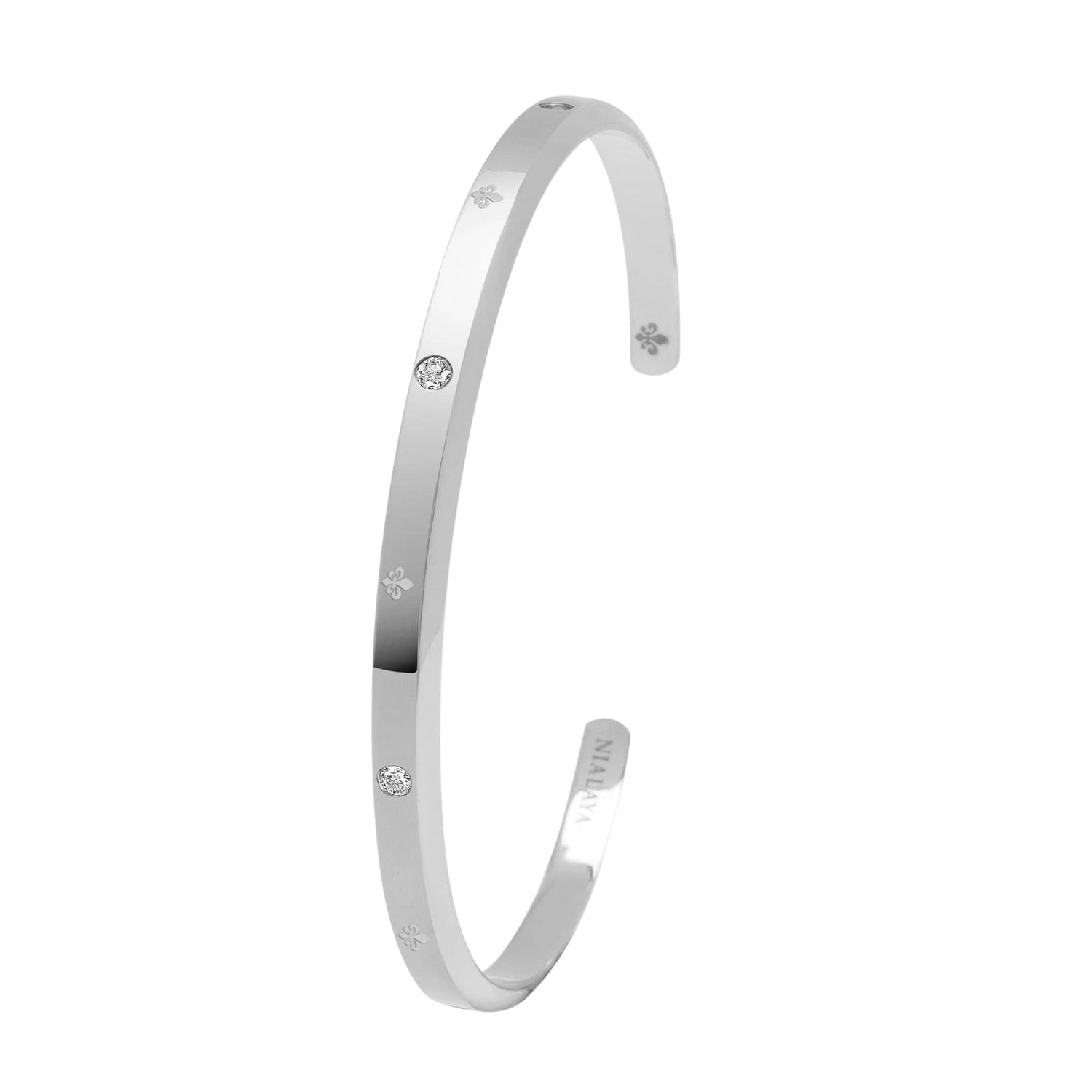 Silver Fleur De Lis Cuff | Nialaya | Wolf & Badger