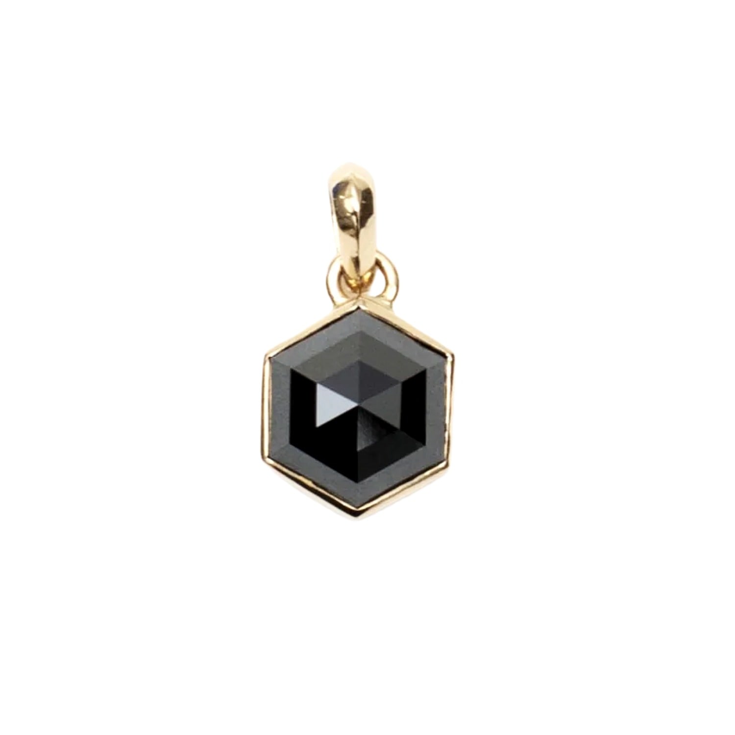 Rahul's Jewels Women's Black / Gold Sanctum Hexa Pendant -14 Karat Gold With Genuine Black Diamond In Multi