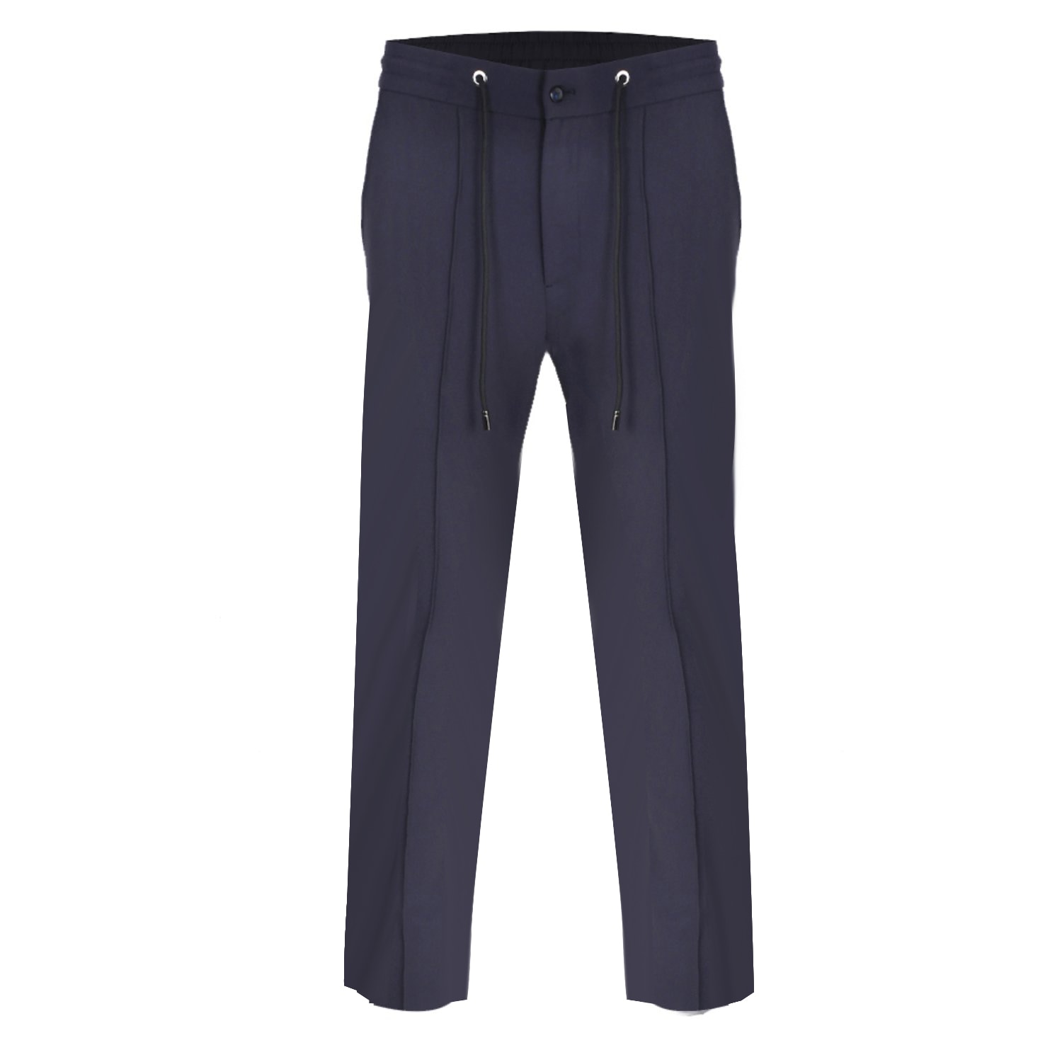 David Wej Men's Blue Plain Loose Fit Drawstrings Trouser – Navy In Blue