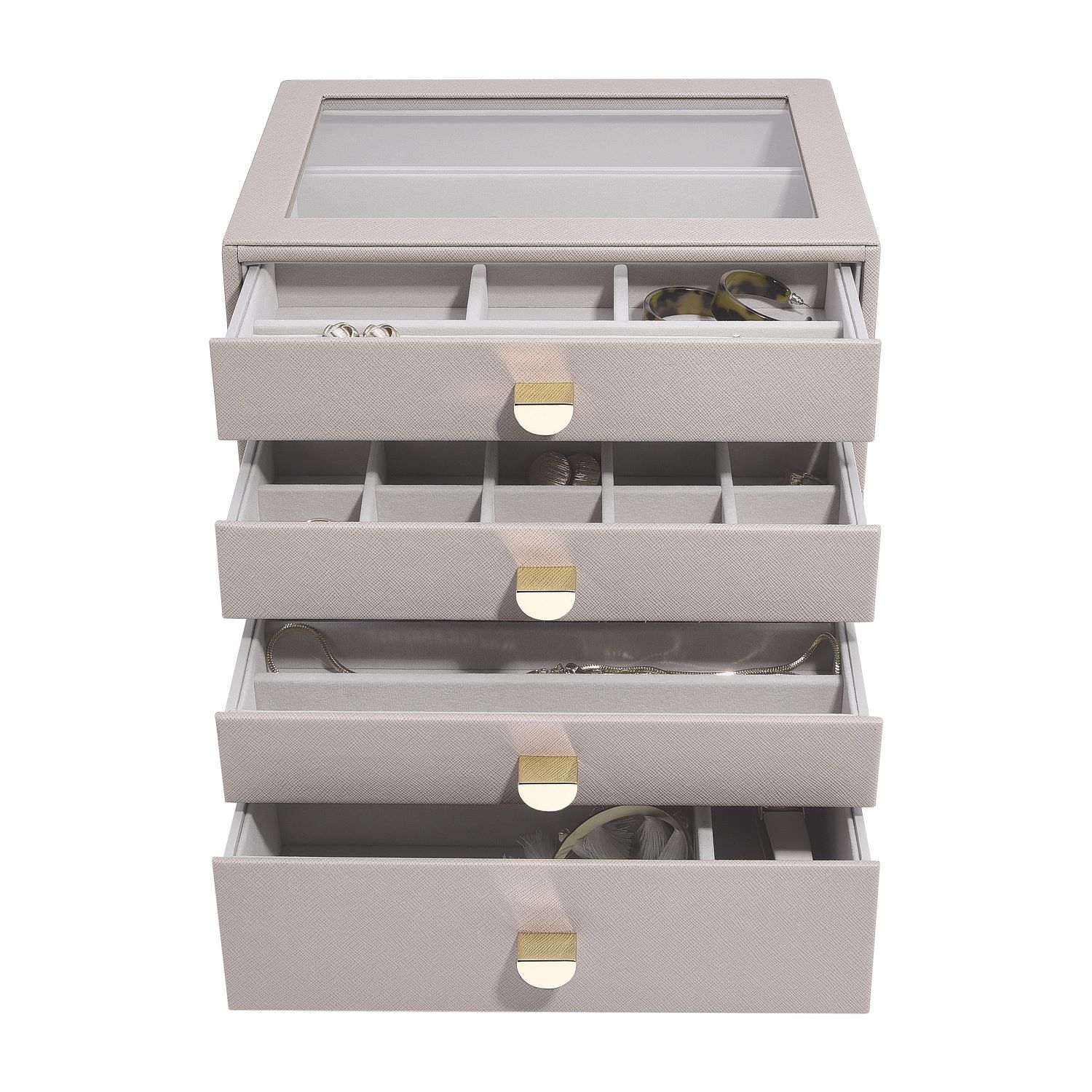 Stackers Women's Neutrals  Classic Taupe Set Of Four Drawers In Pink
