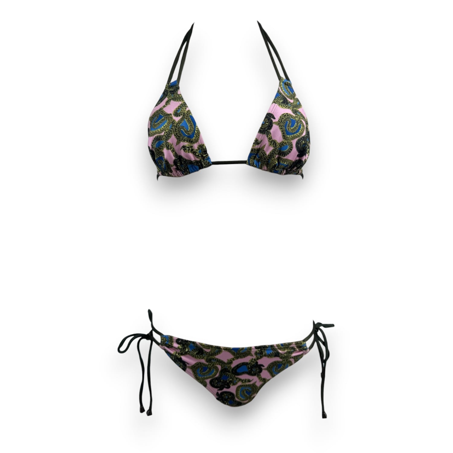 Women's Pink / Green / Blue Serpent Bikini - Pink X Blue X Olive | Medium | Monzlapur New York