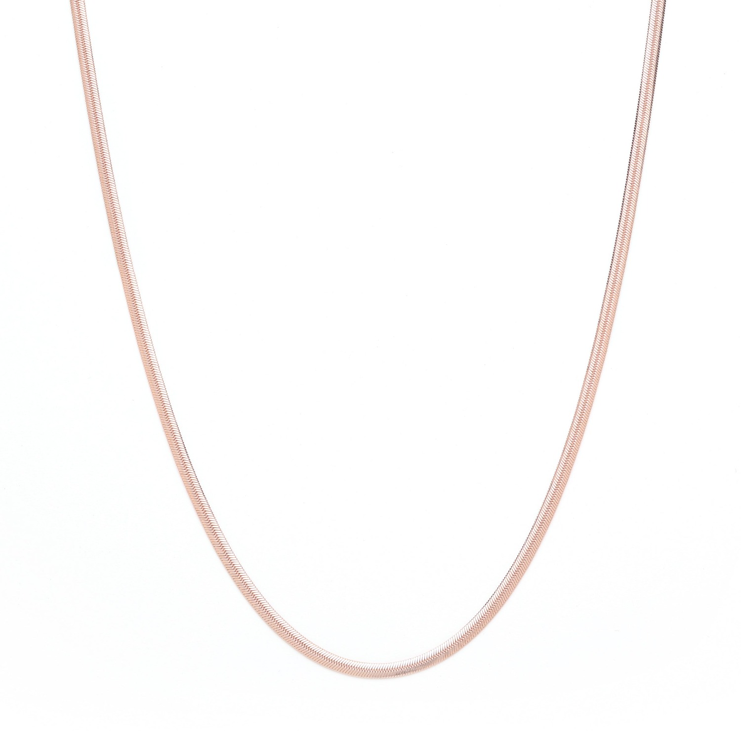 Real rose gold herringbone chain discount