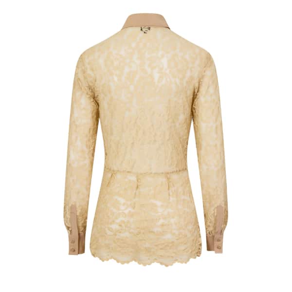 Gucci Beige Lace Shirt In Lace