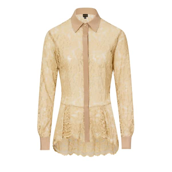 Gucci Beige Lace Shirt In Lace