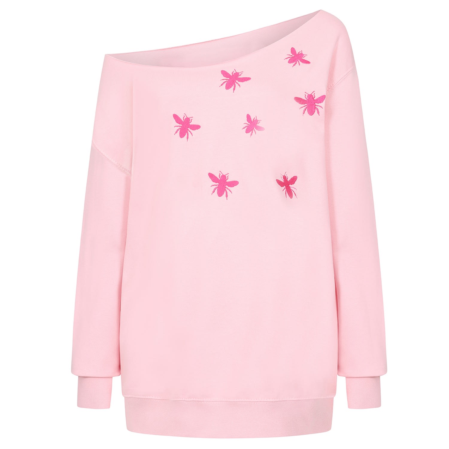 James Steward Women's Pink / Purple Pink Embroidered Bee Oversized Sweatshirt In Pink/purple