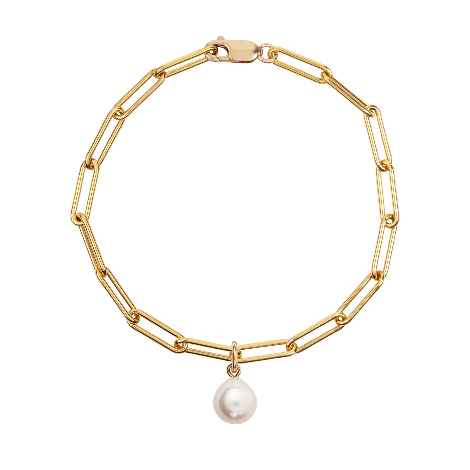 Ora Pearls Women's Gold / White Aetia Pearl Chain Bracelet - Gold In Multi