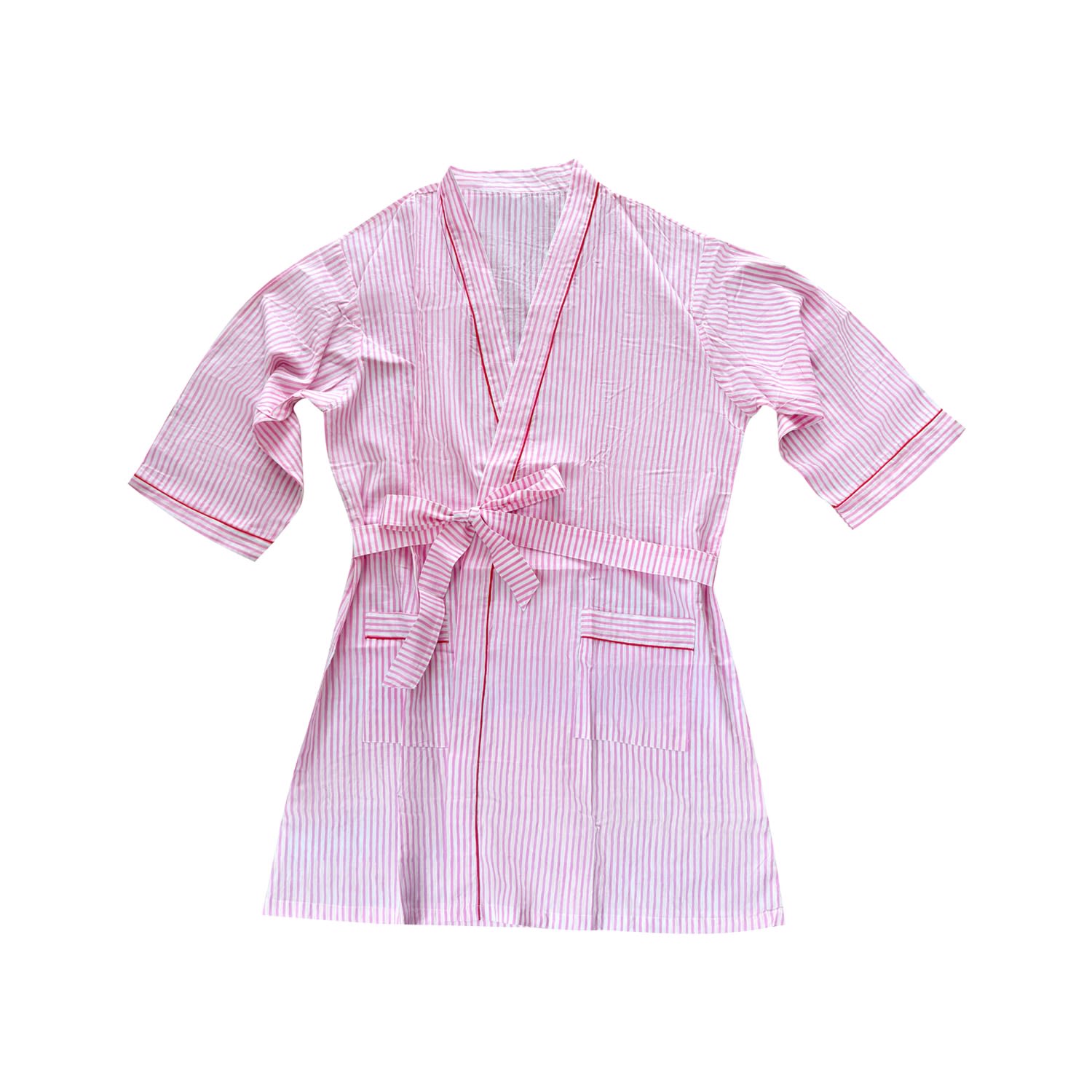 Lilly Loves Women's Pink Stripe Kimono Robe