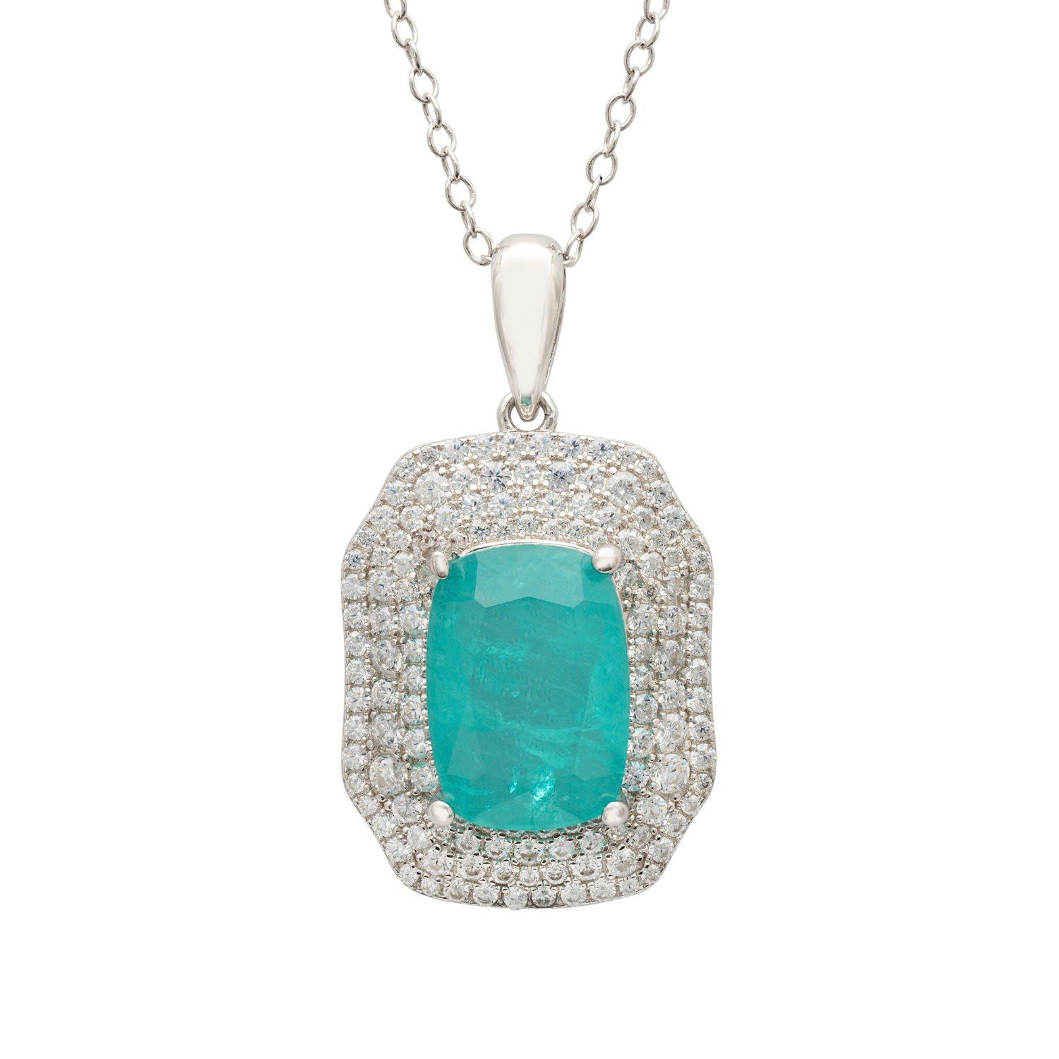 Women’s Silver / Green / White Seraphina Pendant Necklace Silver Paraiba Tourmaline Latelita