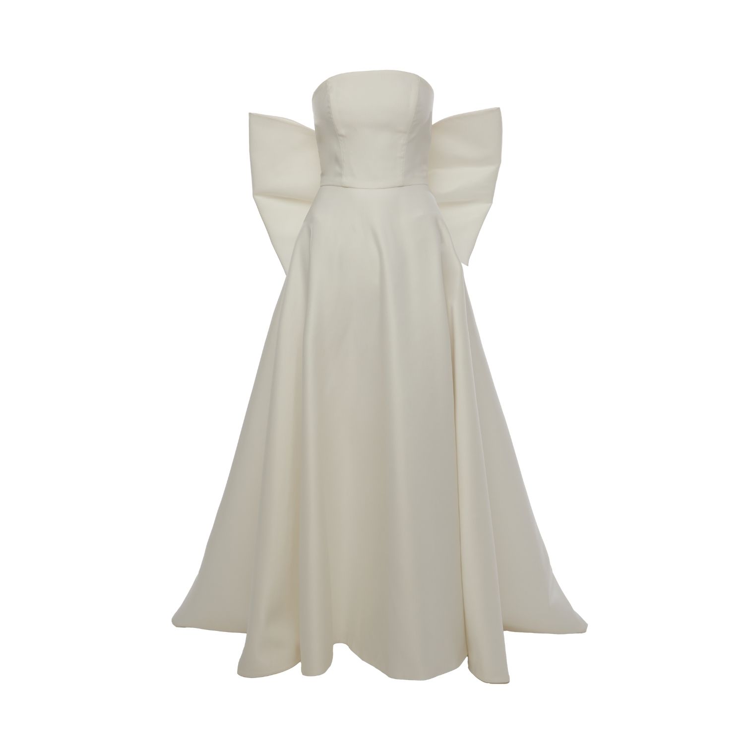 Women's Eve Dress + Big Bow | Strapless A Line Maxi Dress In White | Extra Small | Baé Special Moments